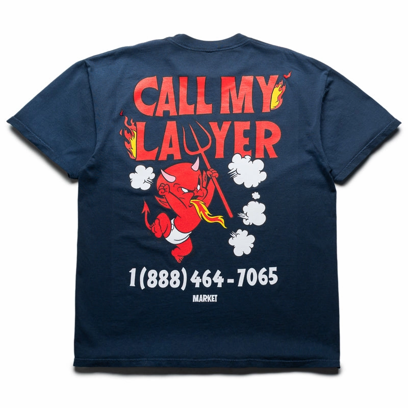 Market x Hot Stuff Call My Lawyer Tee - Washed Blue Beach house
