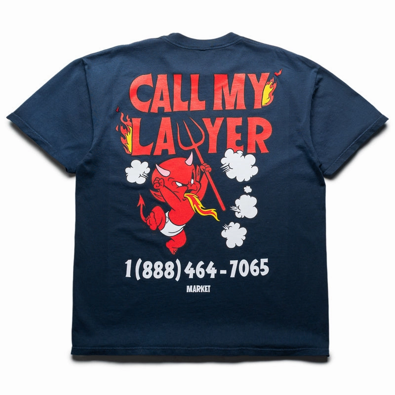 Polka Dots Market x Hot Stuff Call My Lawyer Tee - Washed Blue