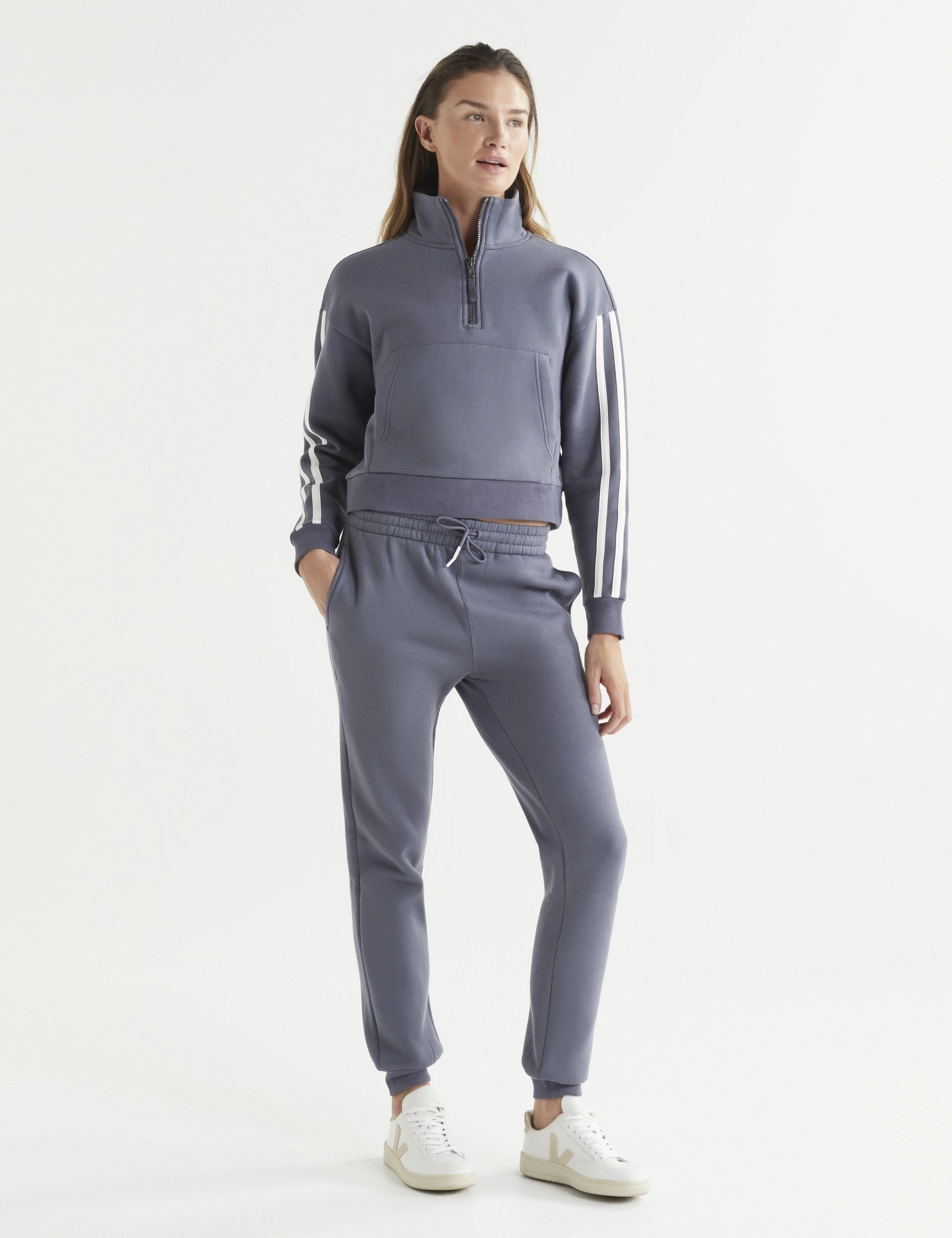 WickingInnerLayer Moisture Wicking Fabric Millie Slim Fleece Track Pant - Charcoal