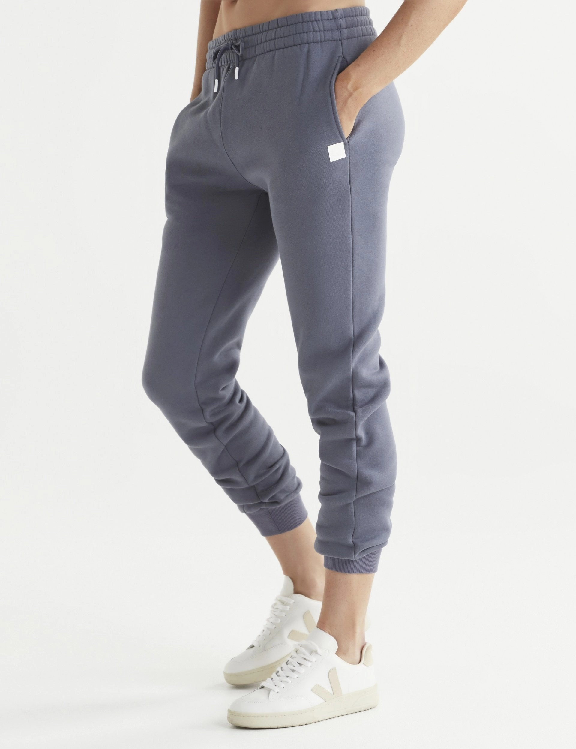 Millie Slim Fleece Track Pant - Charcoal Strategic PERFORMANCE Paneling Reflective Accent Detailing