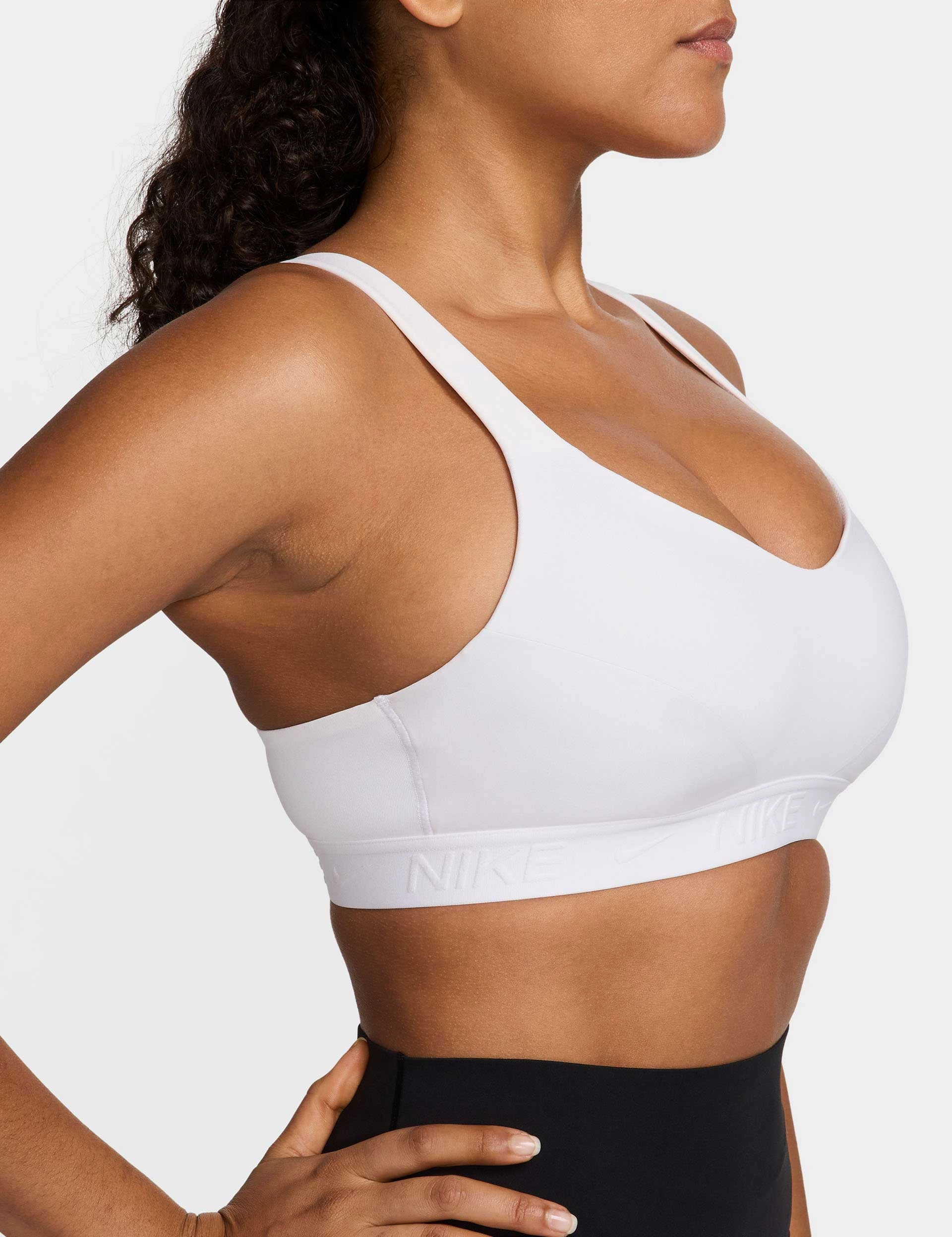 Indy High Support Sports Bra - White/Stone Mauve Secure fit Gym-goers