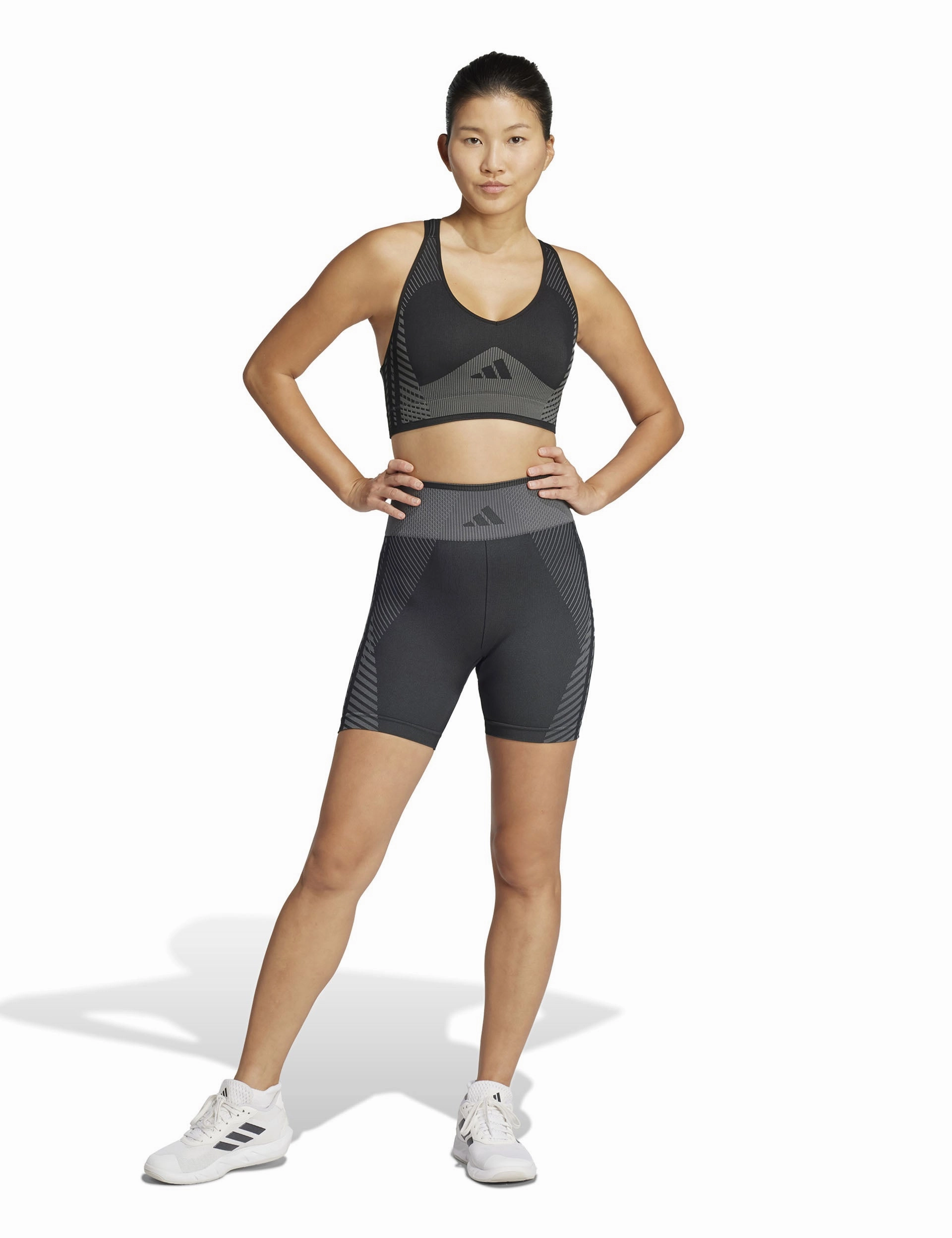 belt Knitted Training 5" Leggings - Black/Grey Six