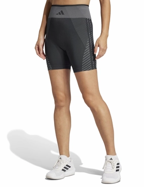 Knitted Training 5" Leggings - Black/Grey Six Mesh Fabric