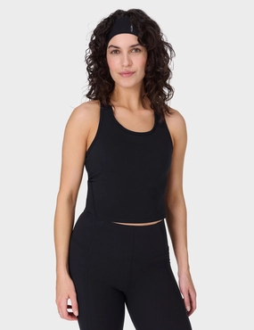 Power Medium Impact Crop Gym Tank - Black Odor Control Nanotechnology