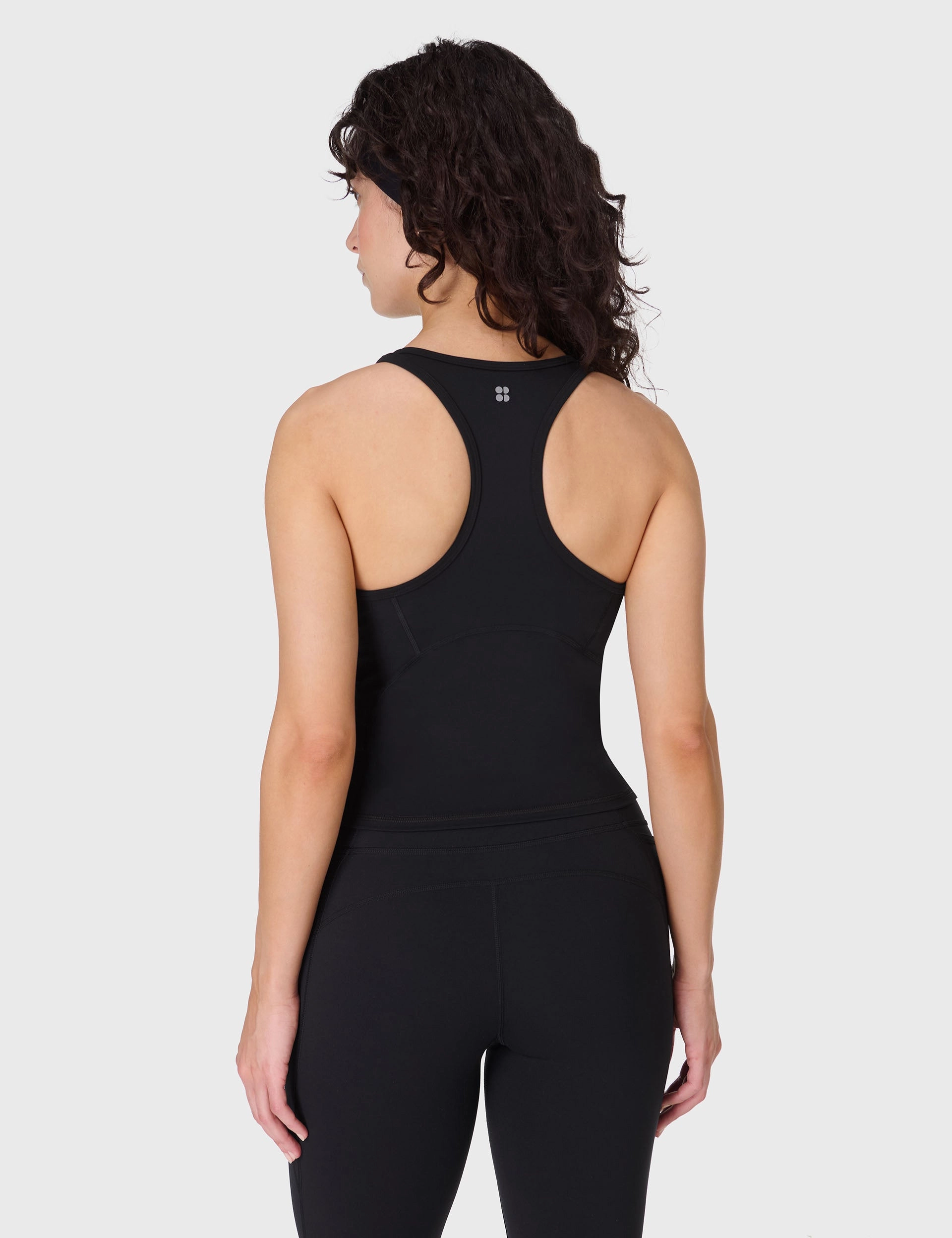 Outdoor Cool Power Medium Impact Crop Gym Tank - Black
