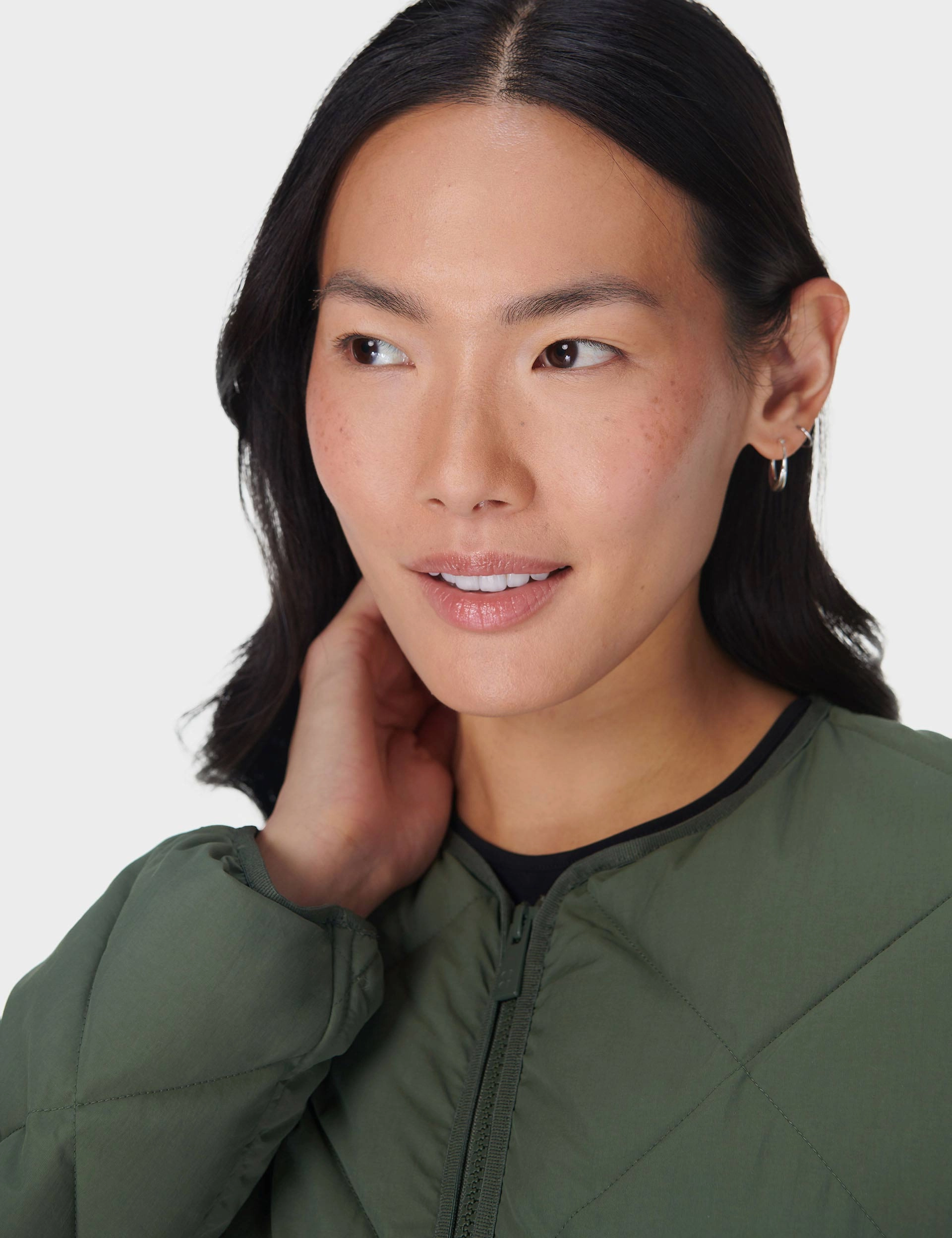 Glow In The Dark Trim Heavyweight Fabric On The Move Quilted Jacket - Ivy Green