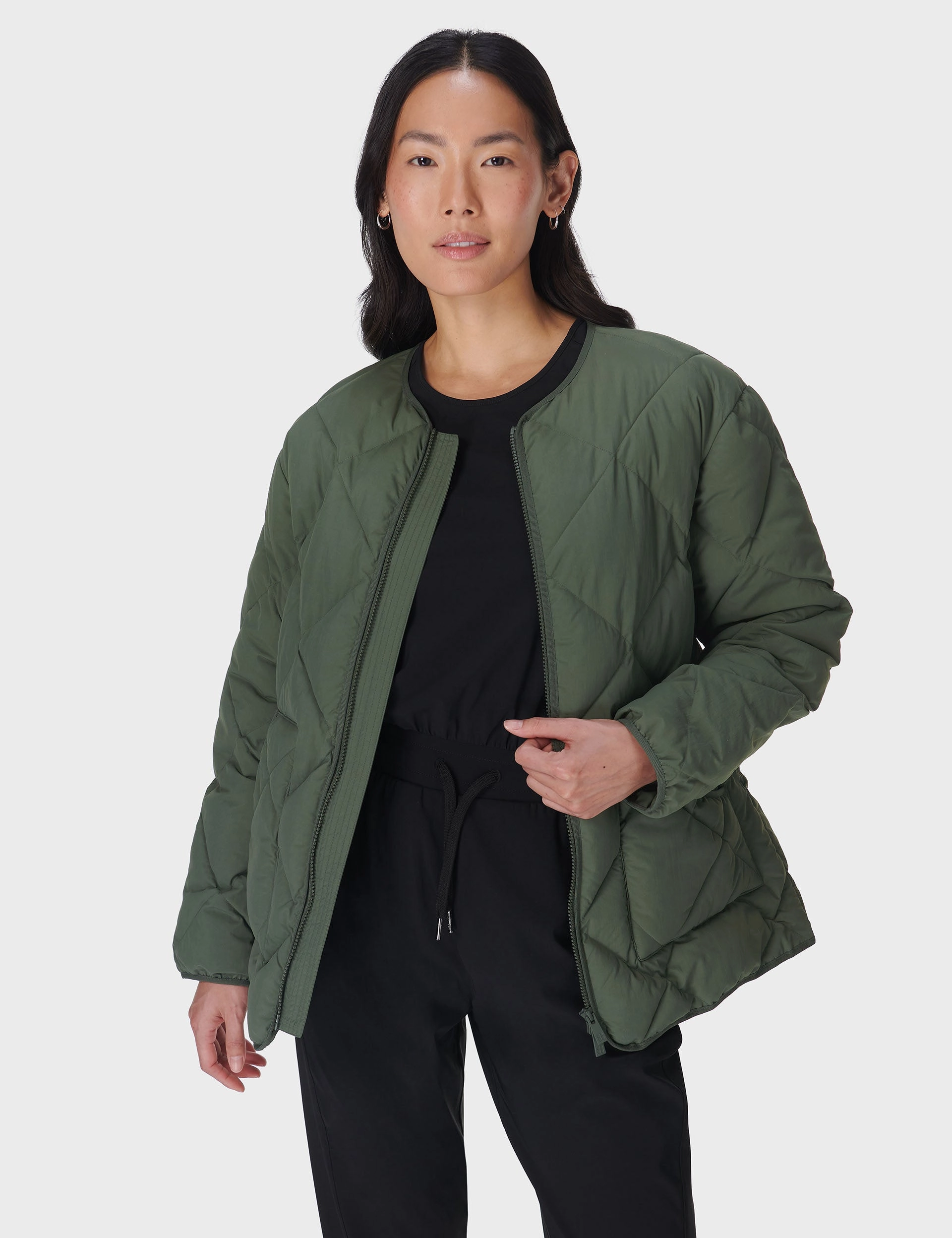 Flexible Side Gussets VentilatedPanels On The Move Quilted Jacket - Ivy Green