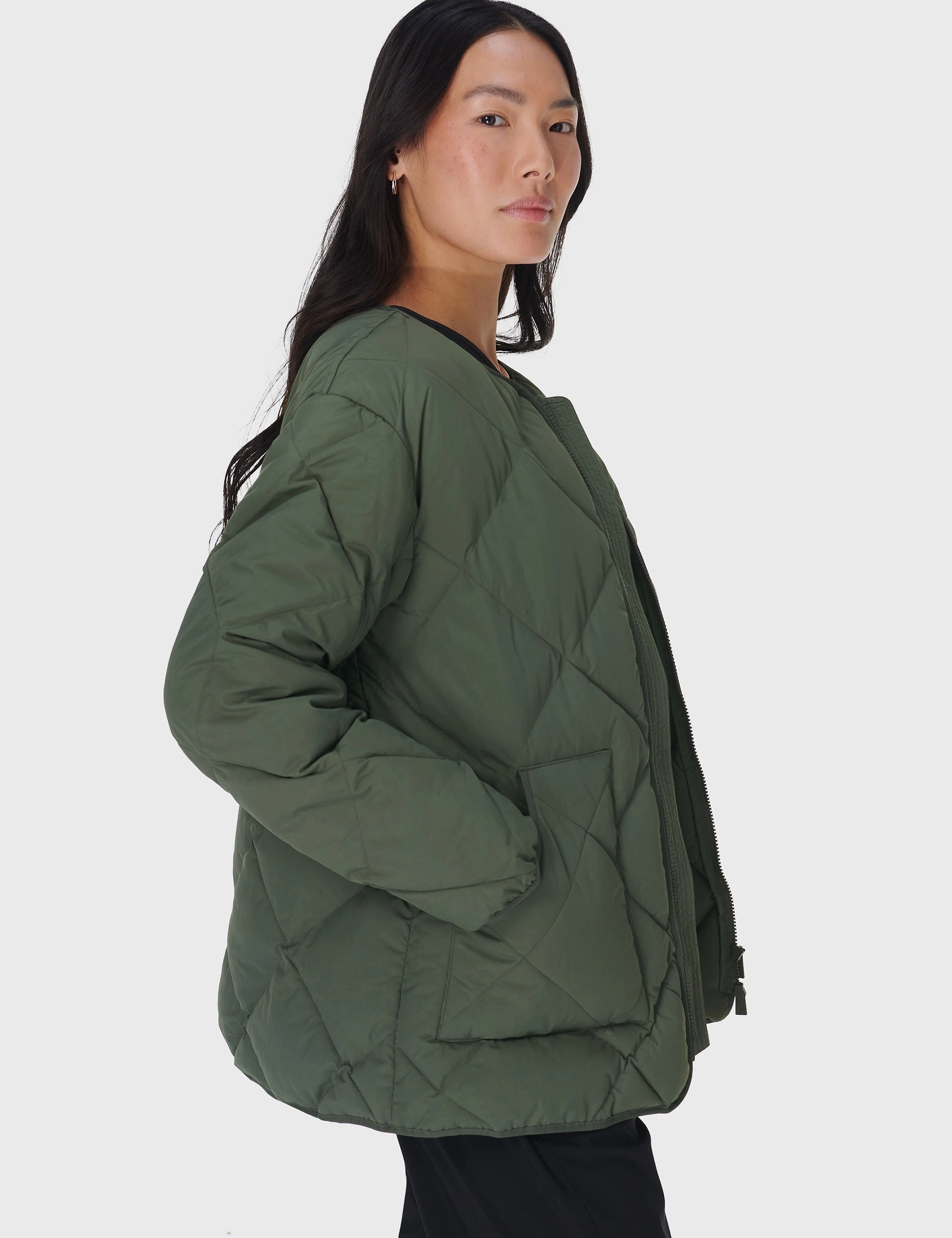 On The Move Quilted Jacket - Ivy Green NoiseFreeMaterial
