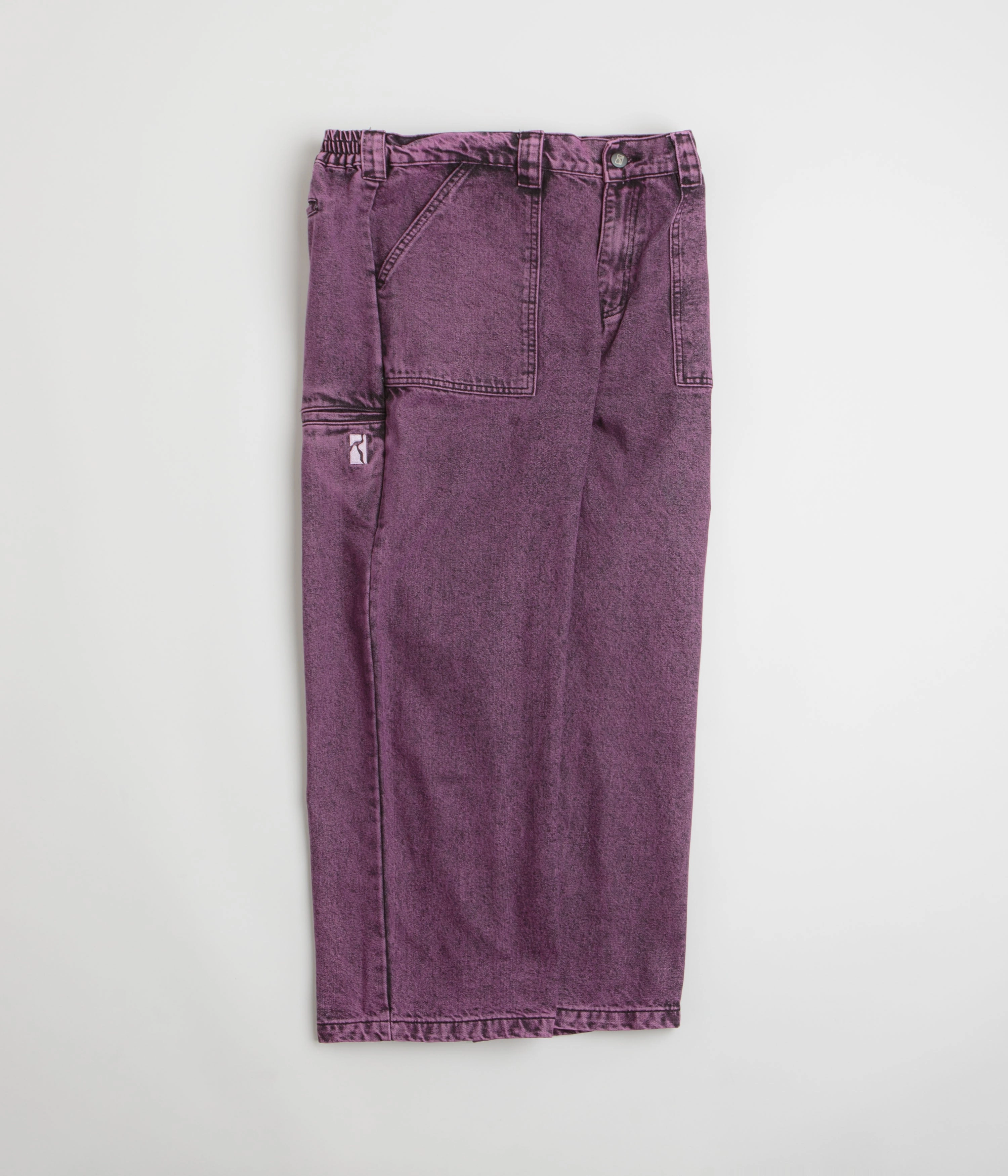 Stretch waistband Non Irritating Poetic Collective Painter Pants - Purple Acid Wash Denim