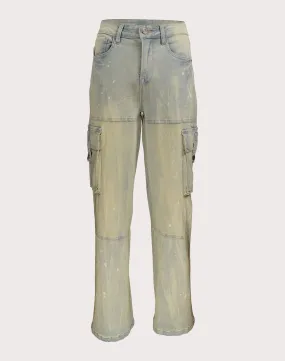 Organza Fit Regal Glow Grindhouse Wide Leg Cargo Denim Pants