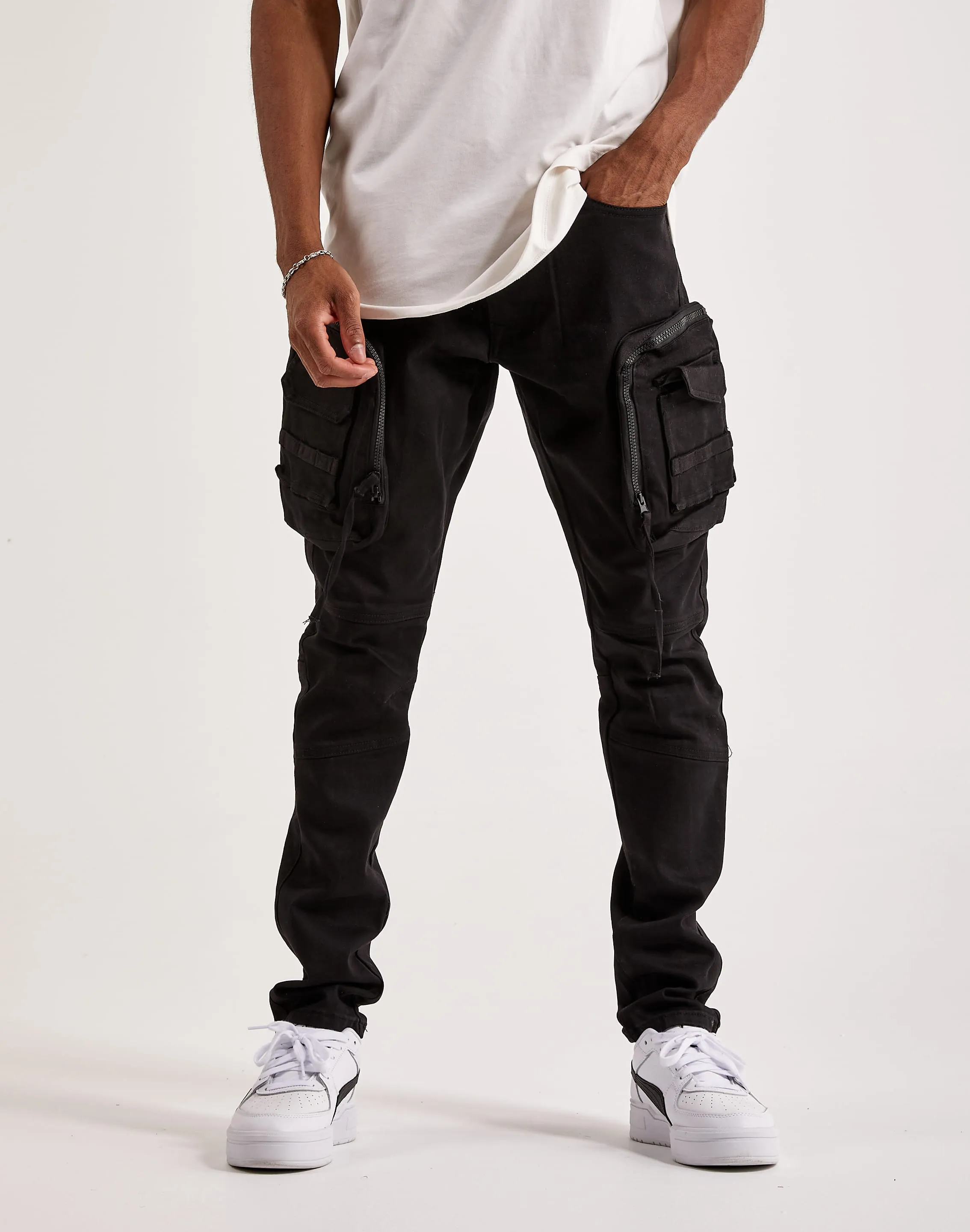 Trend Base Smoke Rise Twill Moto Cargo Pants