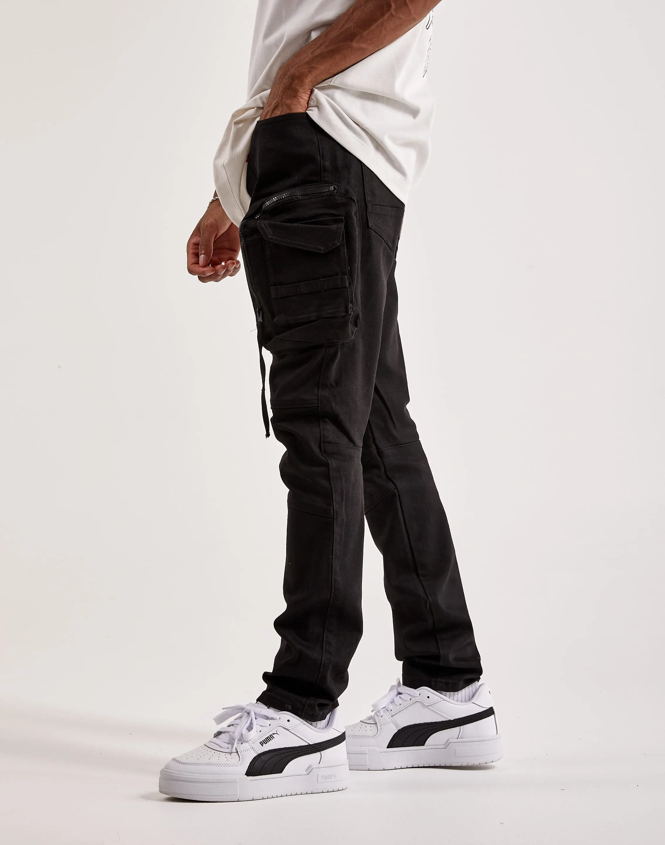 Smoke Rise Twill Moto Cargo Pants BiasCut Trims Wonder Core