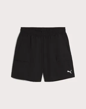 Puma Wardrobe Essential Relaxed Cargo Shorts Cozy Wrap Adjustable Waistbands