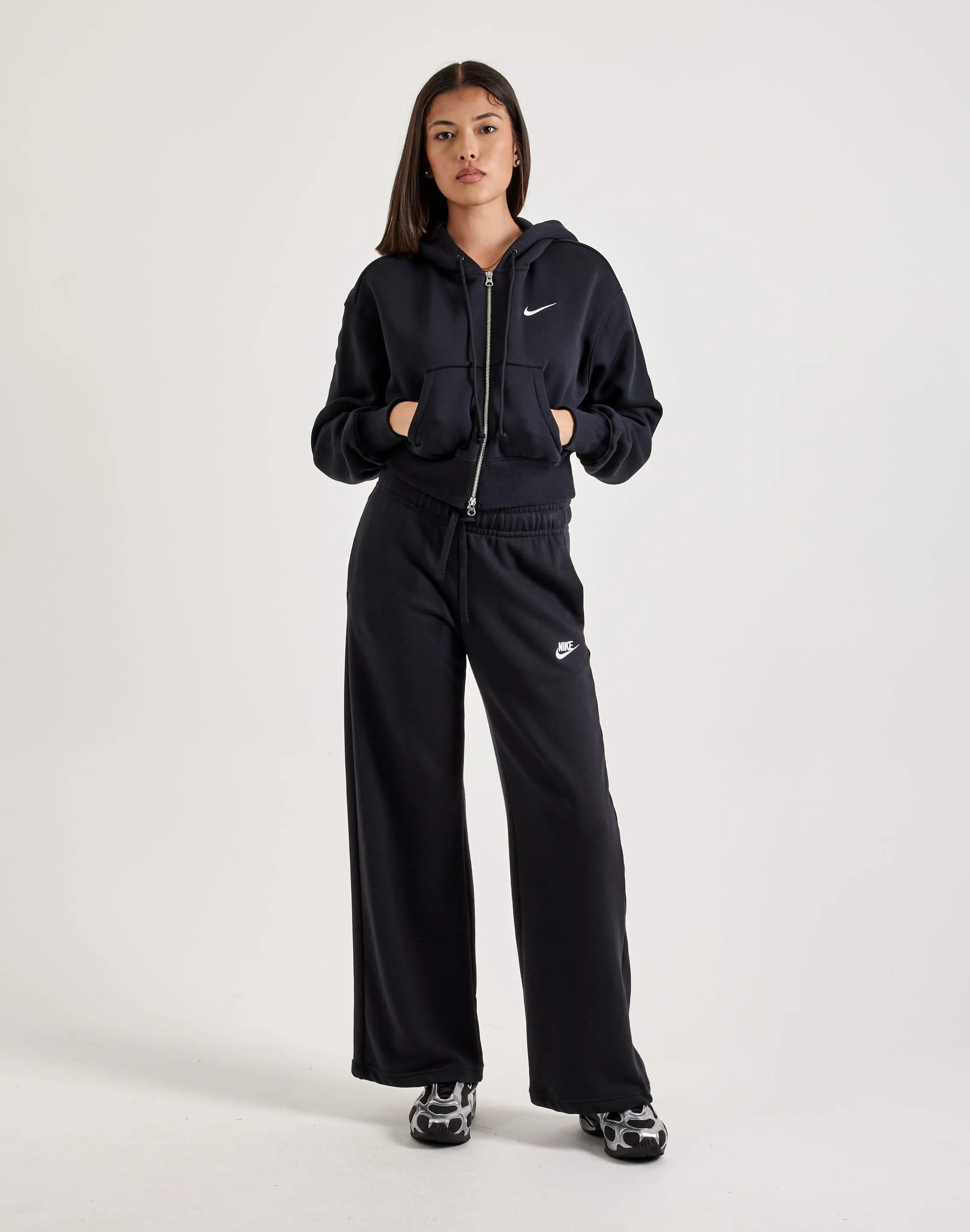 Nike Phoenix Fleece Loose Full-Zip Cropped Hoodie MinimalistStyle