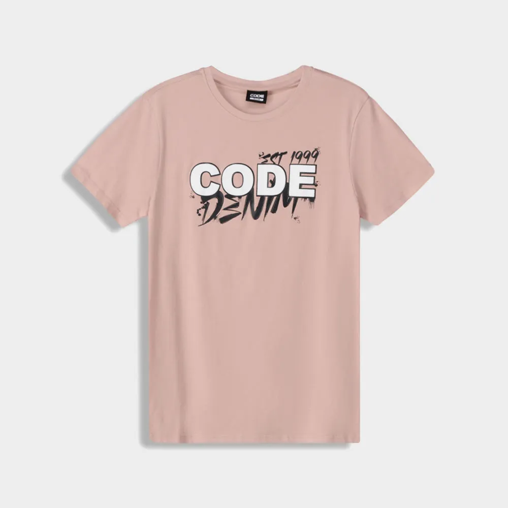 Aerated Seam Placement Active Ease Code Mens Spray Paint Tee Pink