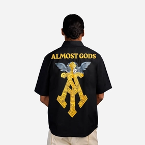 ALMOST GODS | GILDED ALPHA CROSS RELAXED SHIRT { BLACK yoga mode Hope Fit