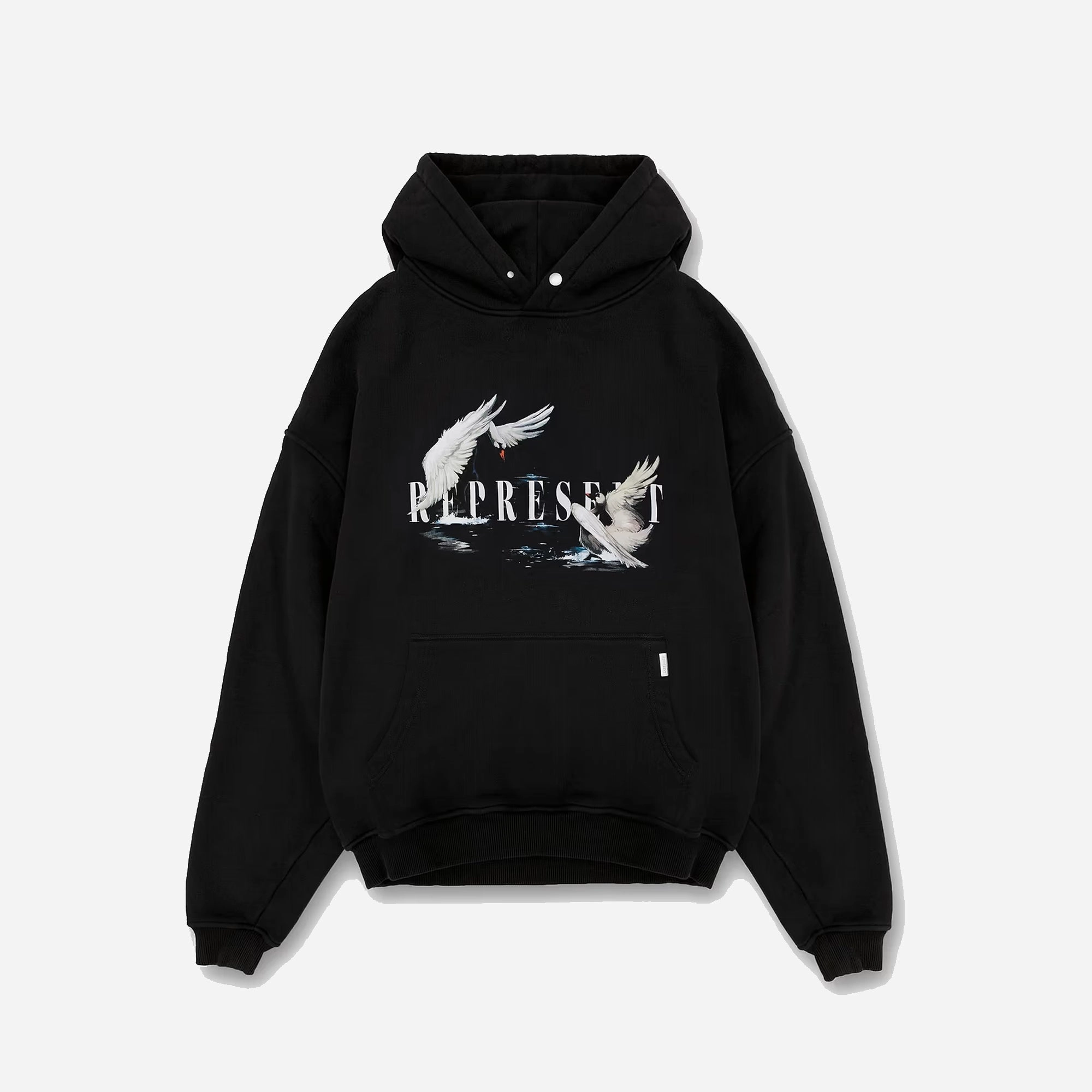 Represent | SWAN HOODIE  { OFF BLACK Luxury Core