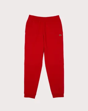Lacoste Solid Fleece Red Joggers SnagFree Fabric Shine Mood