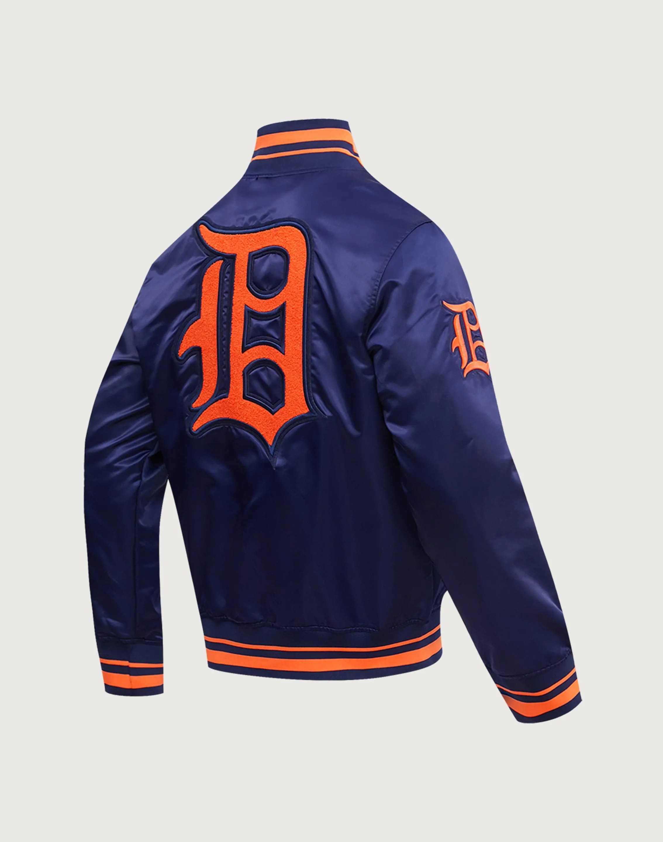 Pro Standard MLB Detroit Tigers Retro Classic Rib Satin Jacket PreShrunkFabric