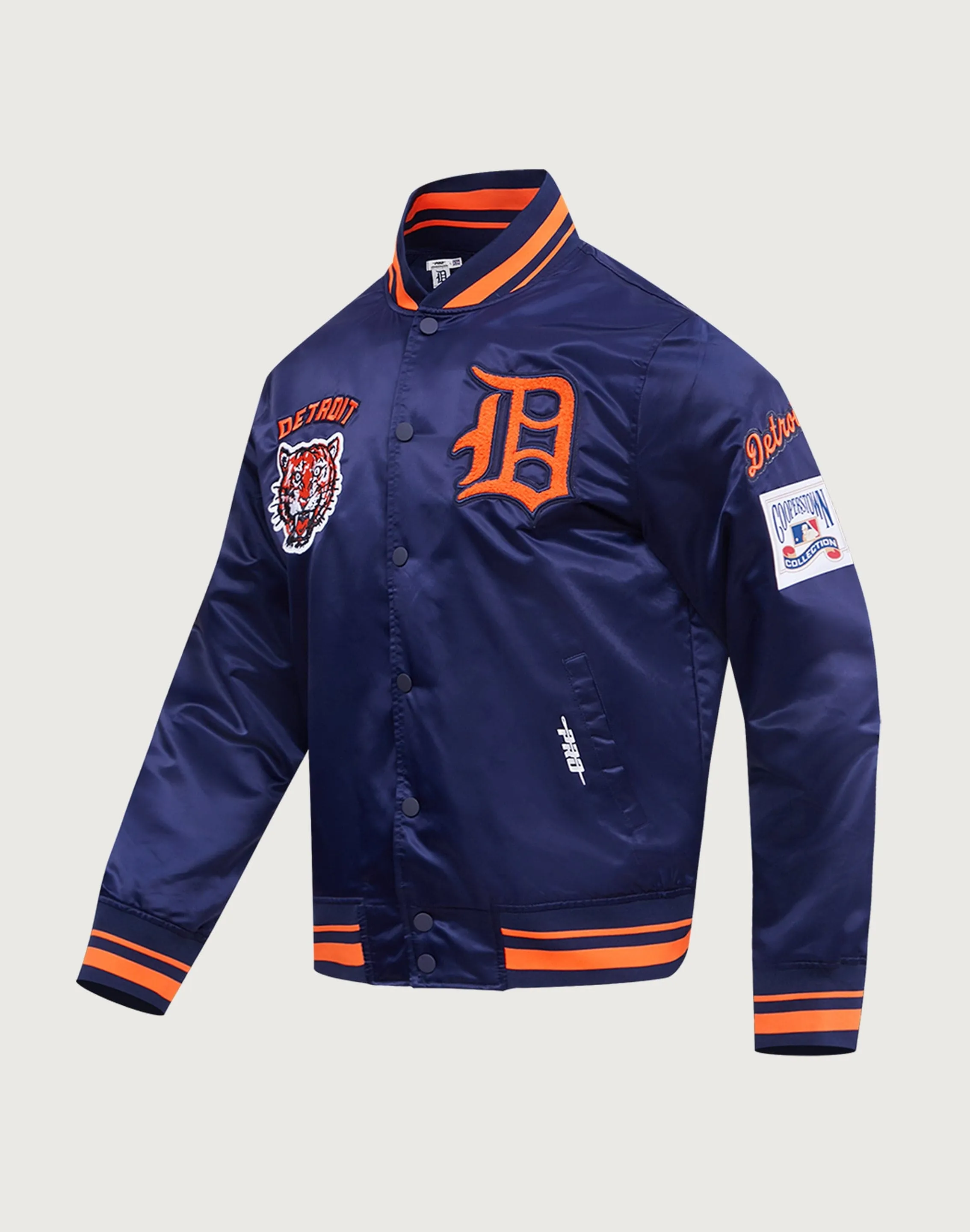 Pro Standard MLB Detroit Tigers Retro Classic Rib Satin Jacket ZeroWaste Production Ocean Fit