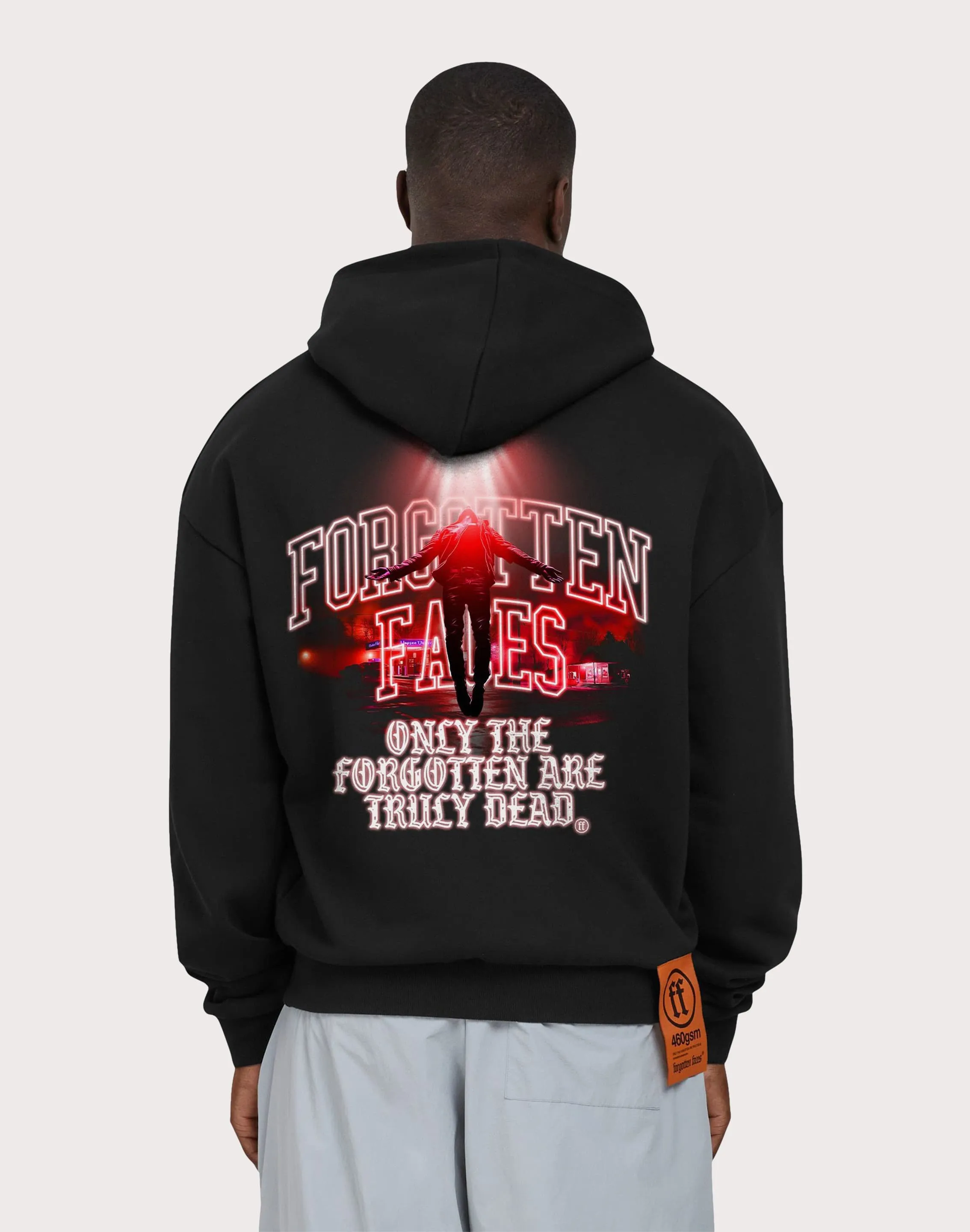 AntibacterialMaterial Silver Glow URBAN CLASSICS Forgotten Faces Levitate Fleece Hoodie