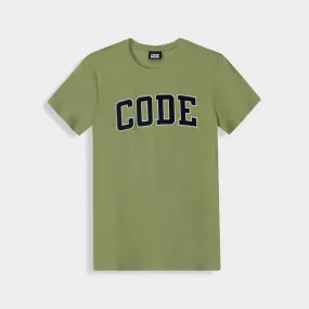 Code Mens Flock Gollegiate Graphic Tee Green Art Glow
