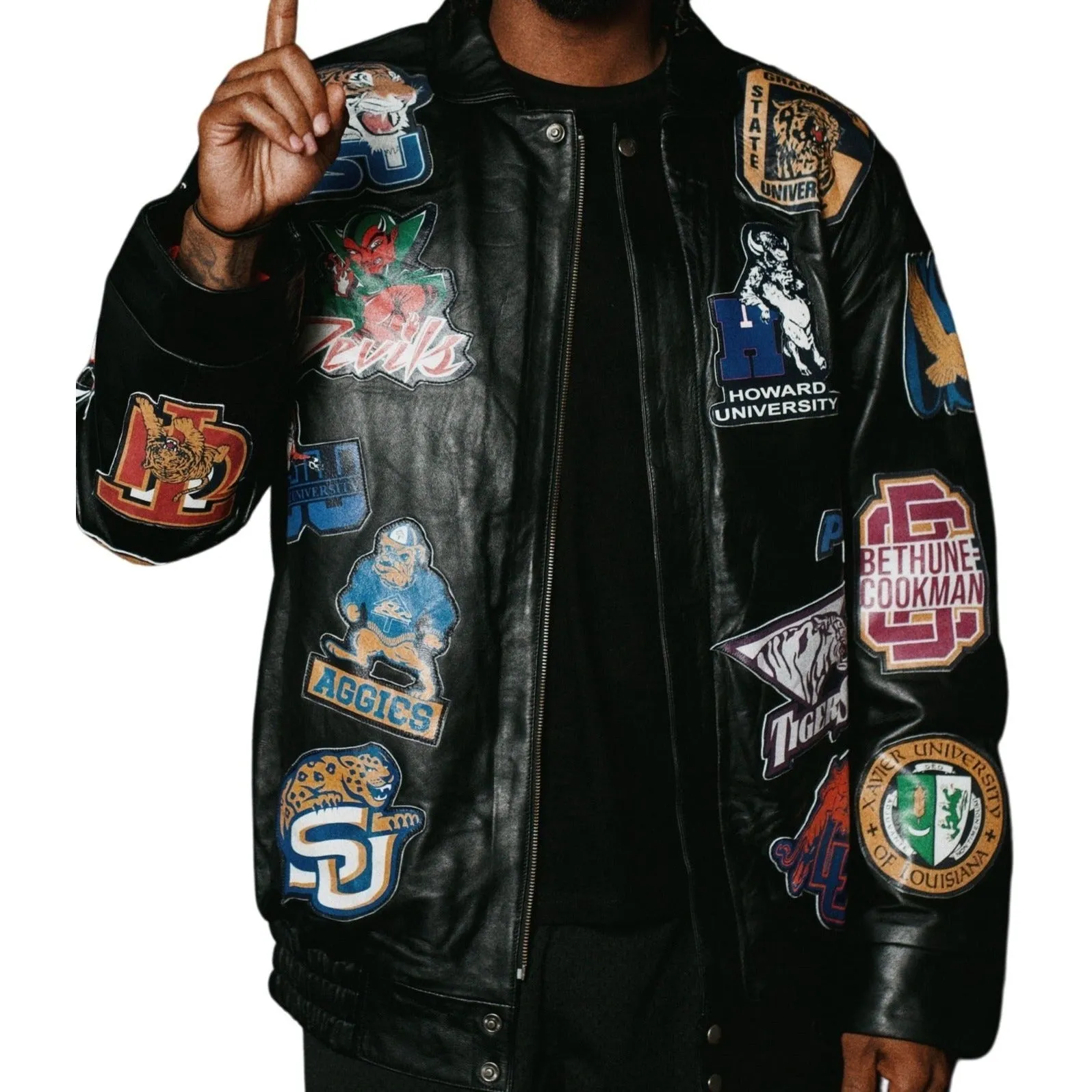 "I Love My HBCU" Leather Jacket* Bonded Seam Construction Heavyweight Durability
