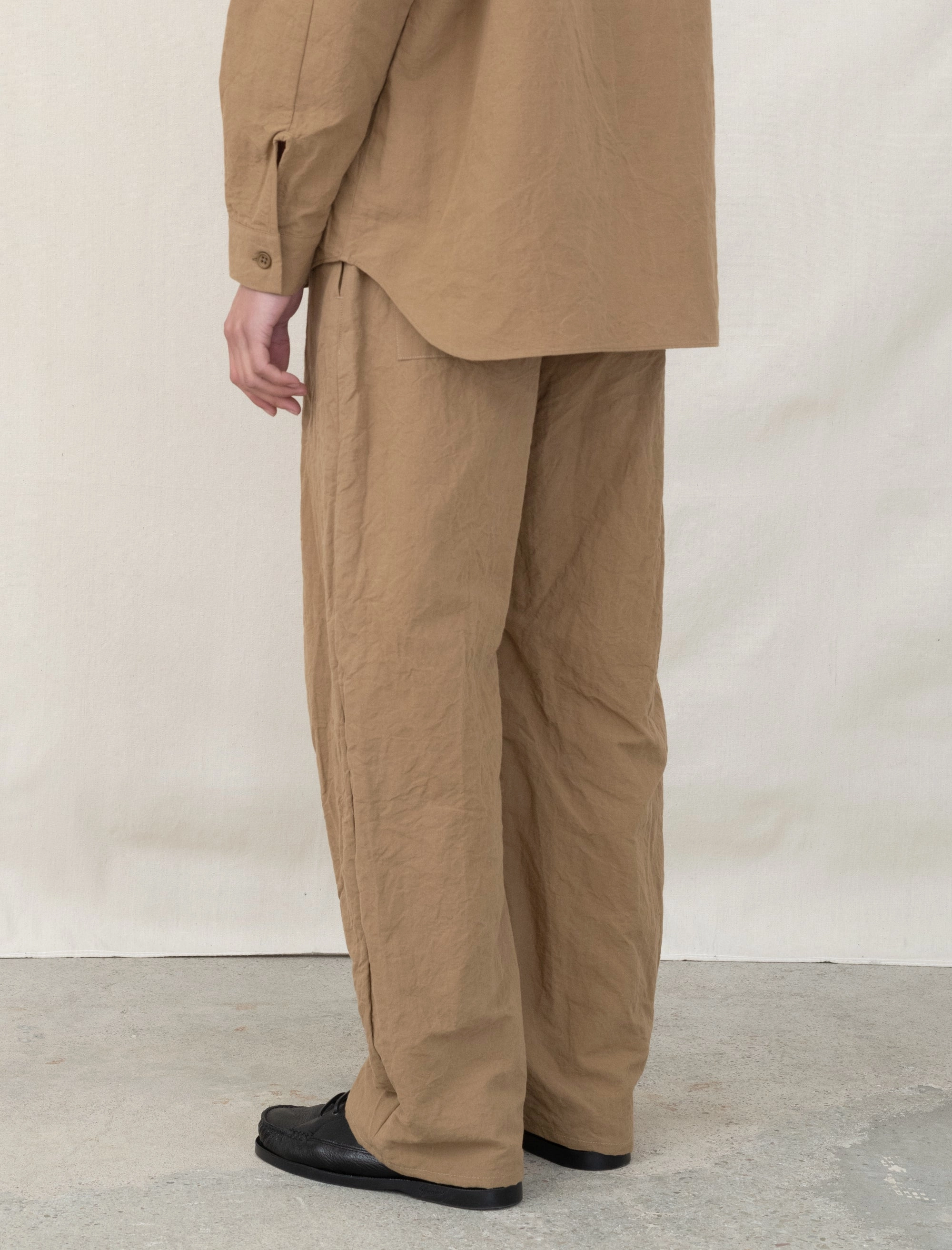 R18 P4 Wide Pants (Reed Linen) Plaid detail