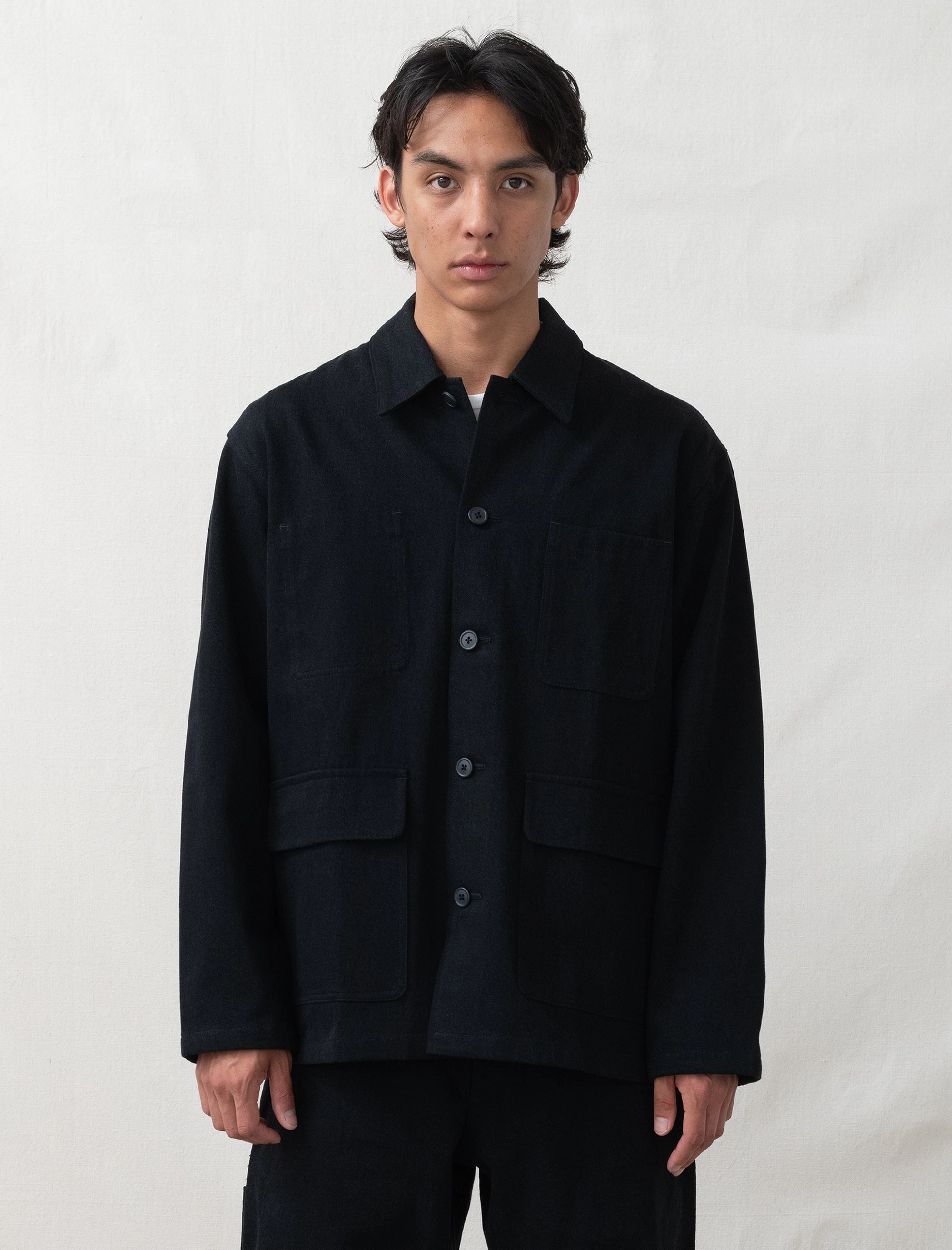 Everyday Fit Style Layered Comfort Look R19J2 Jebok Jacket (Black Denim)