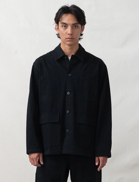 Everyday Fit Style Layered Comfort Look R19J2 Jebok Jacket (Black Denim)