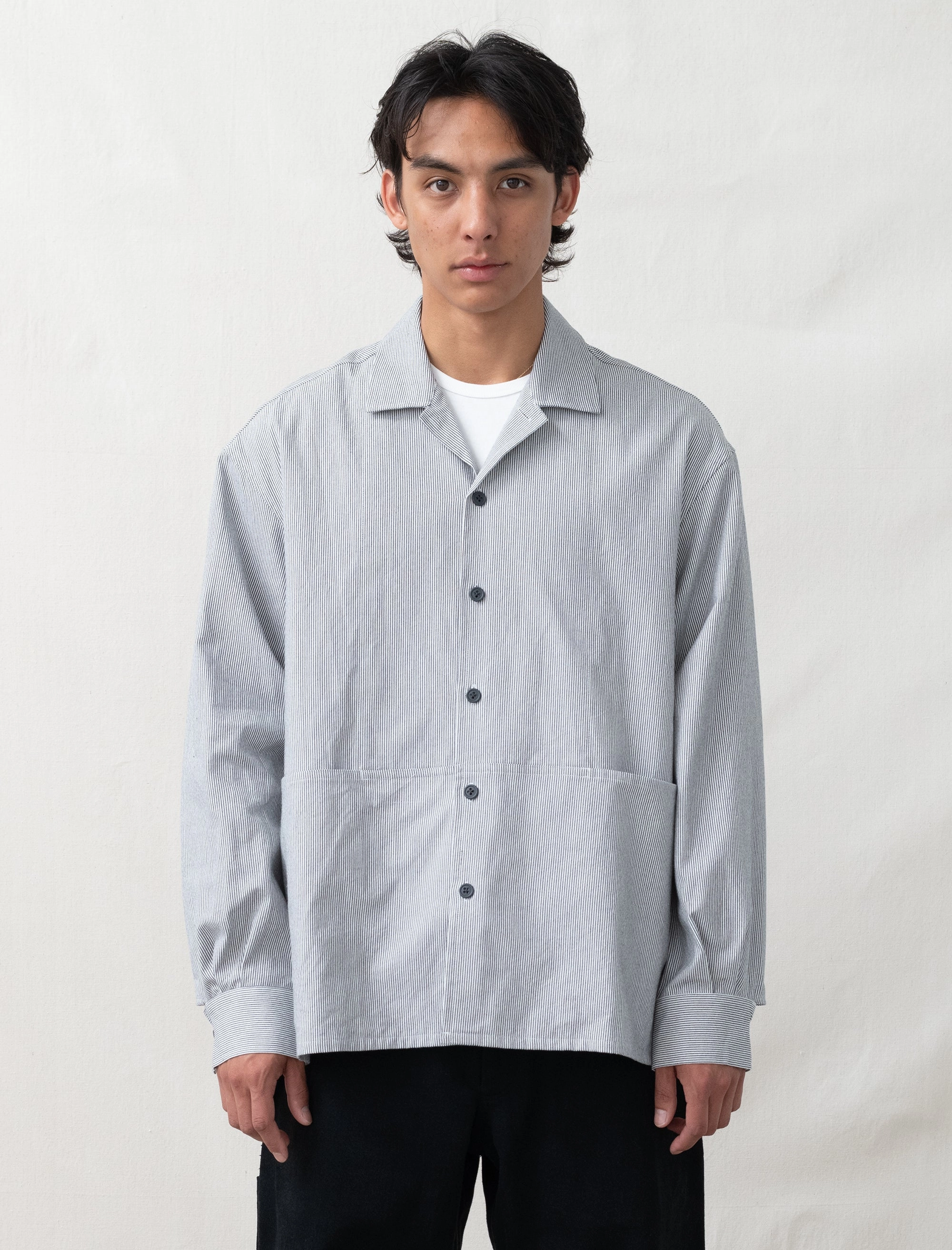 DroppedShoulder R19S5 Shop Shirt (Line Oxford)