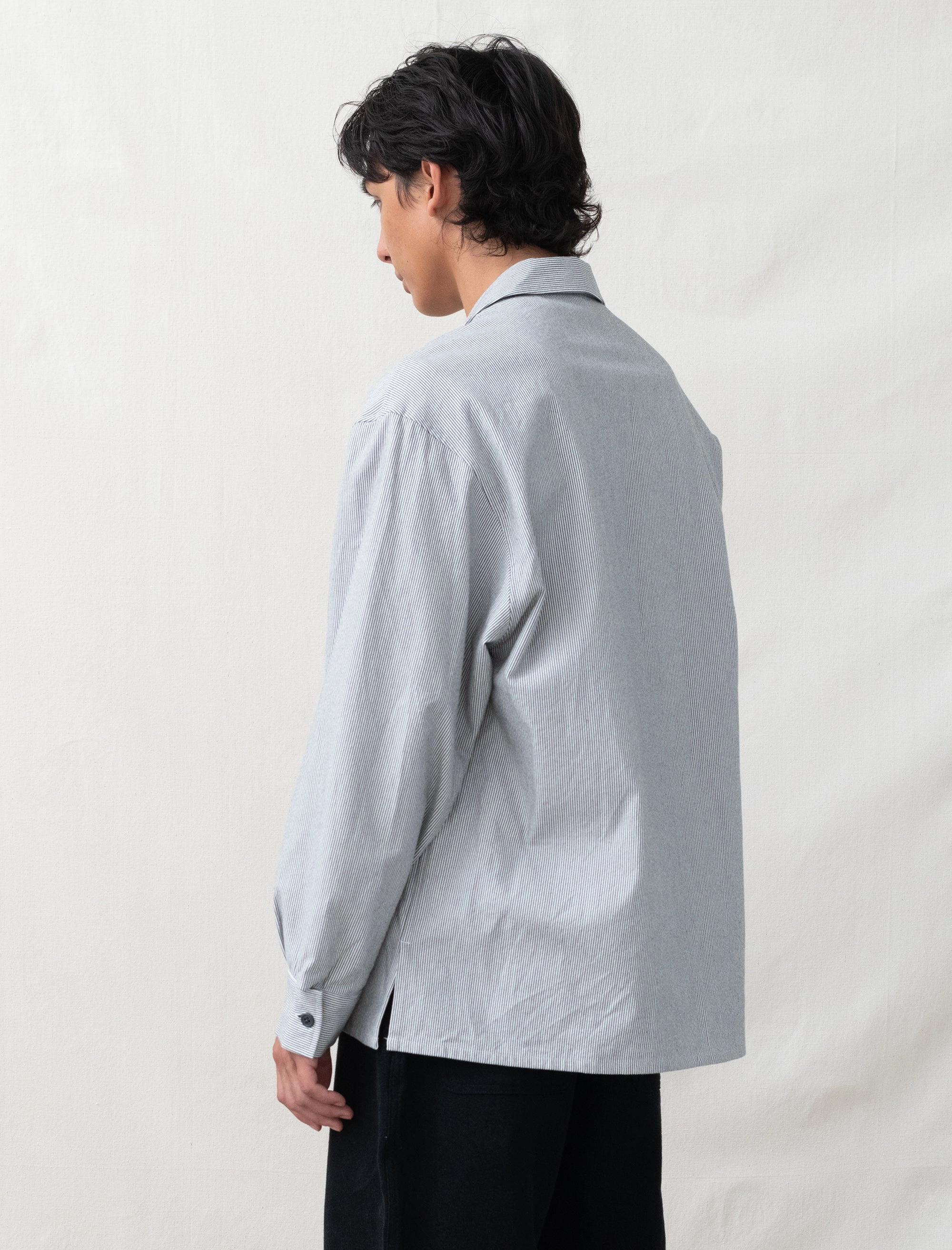 FlexibleLayeredConstruction WrinkleFree Weaving R19S5 Shop Shirt (Line Oxford)