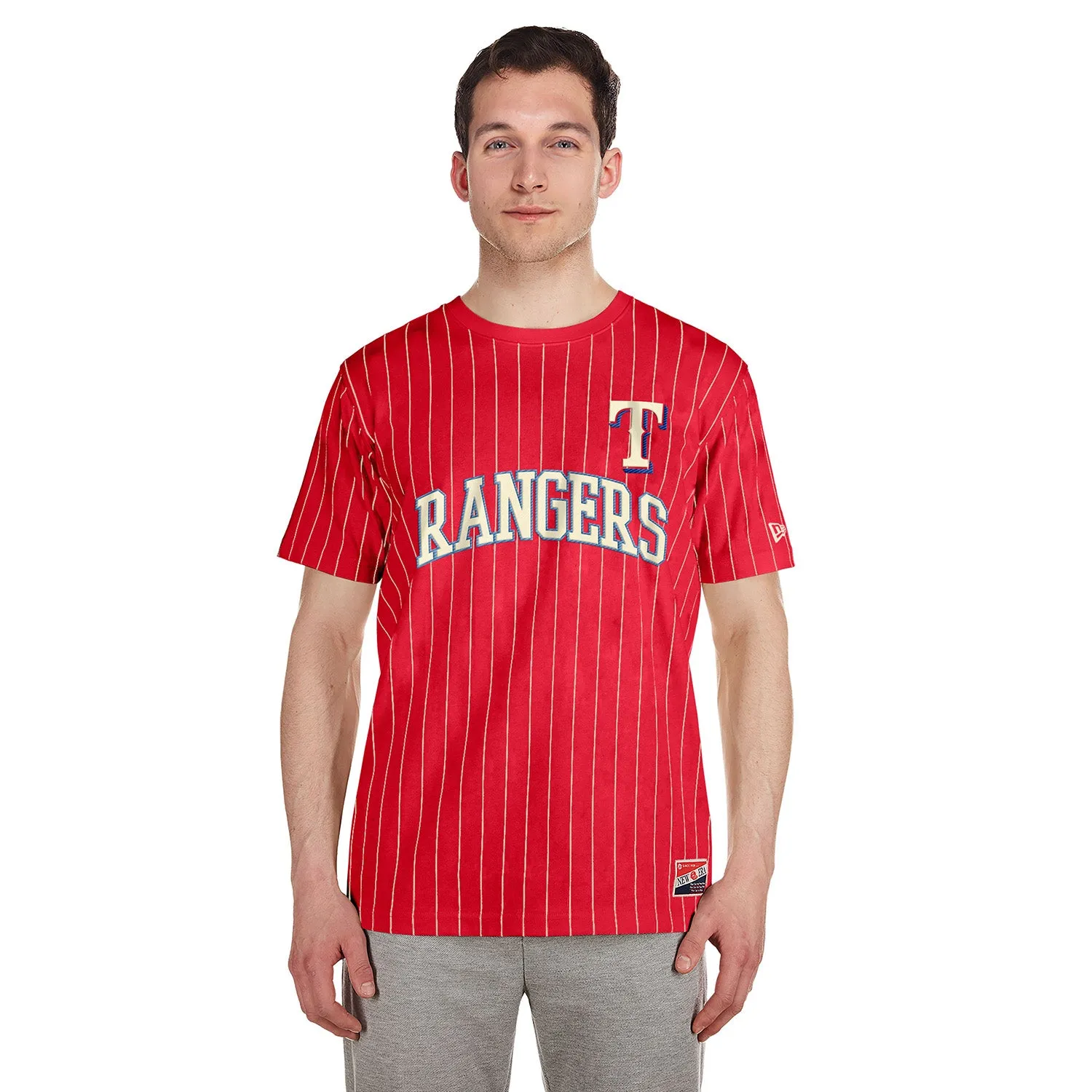 Rangers Chrome Pinstripe Tee - Mens Fantasy Mood DoubleStitched Seams