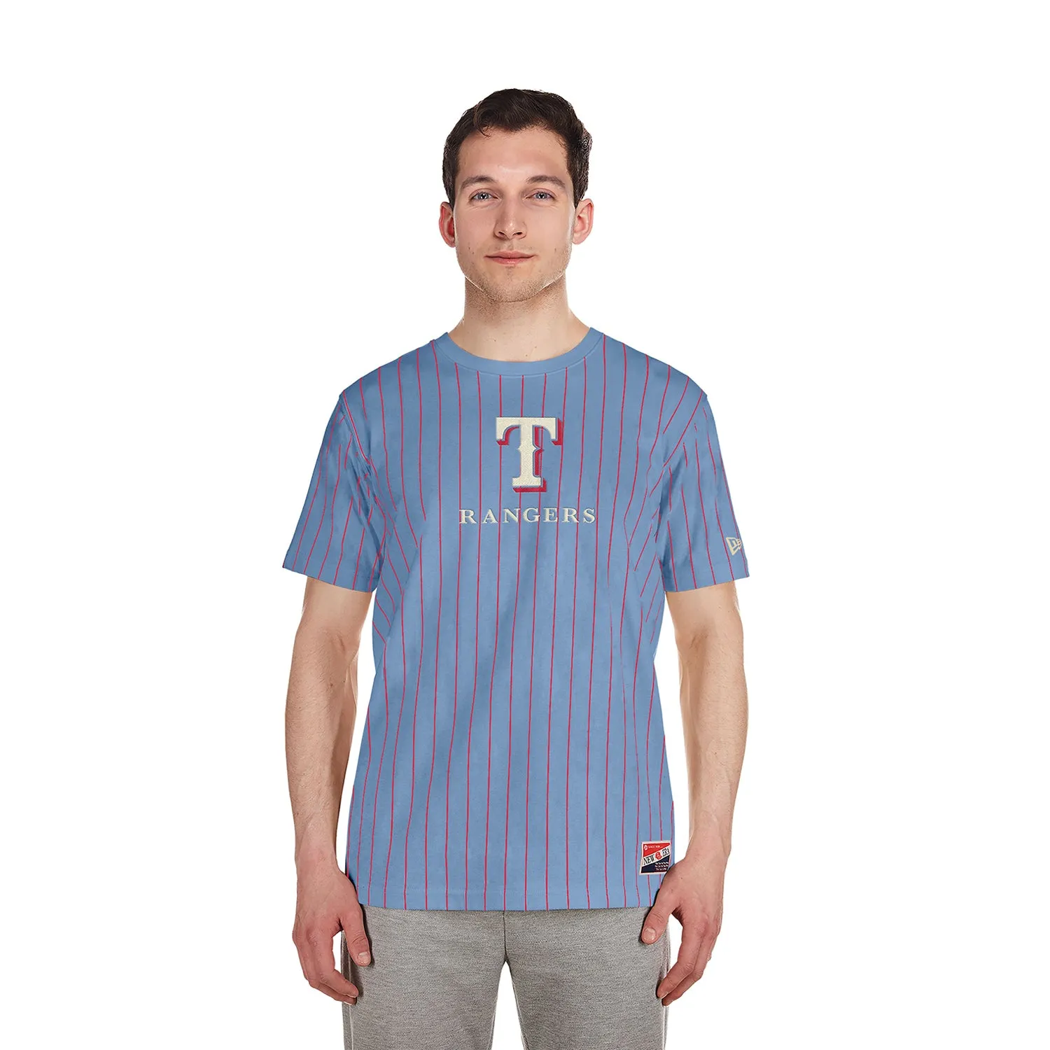 Metro Mode FadeResistant Dye Rangers Team Logo Pinstripe Tee - Mens