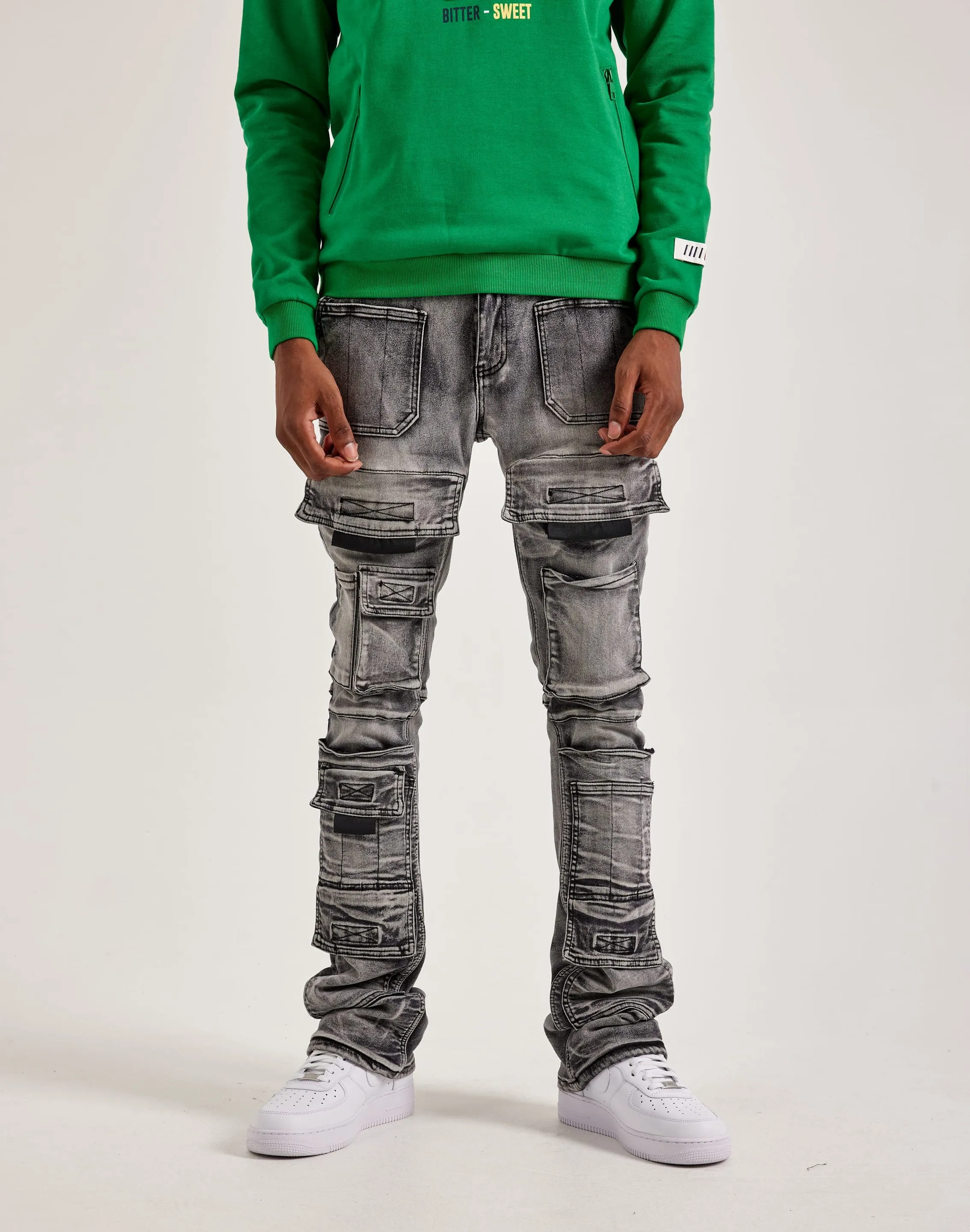 LowMaintenance Material AI Core Kloud 9 Straight Cargo Jeans