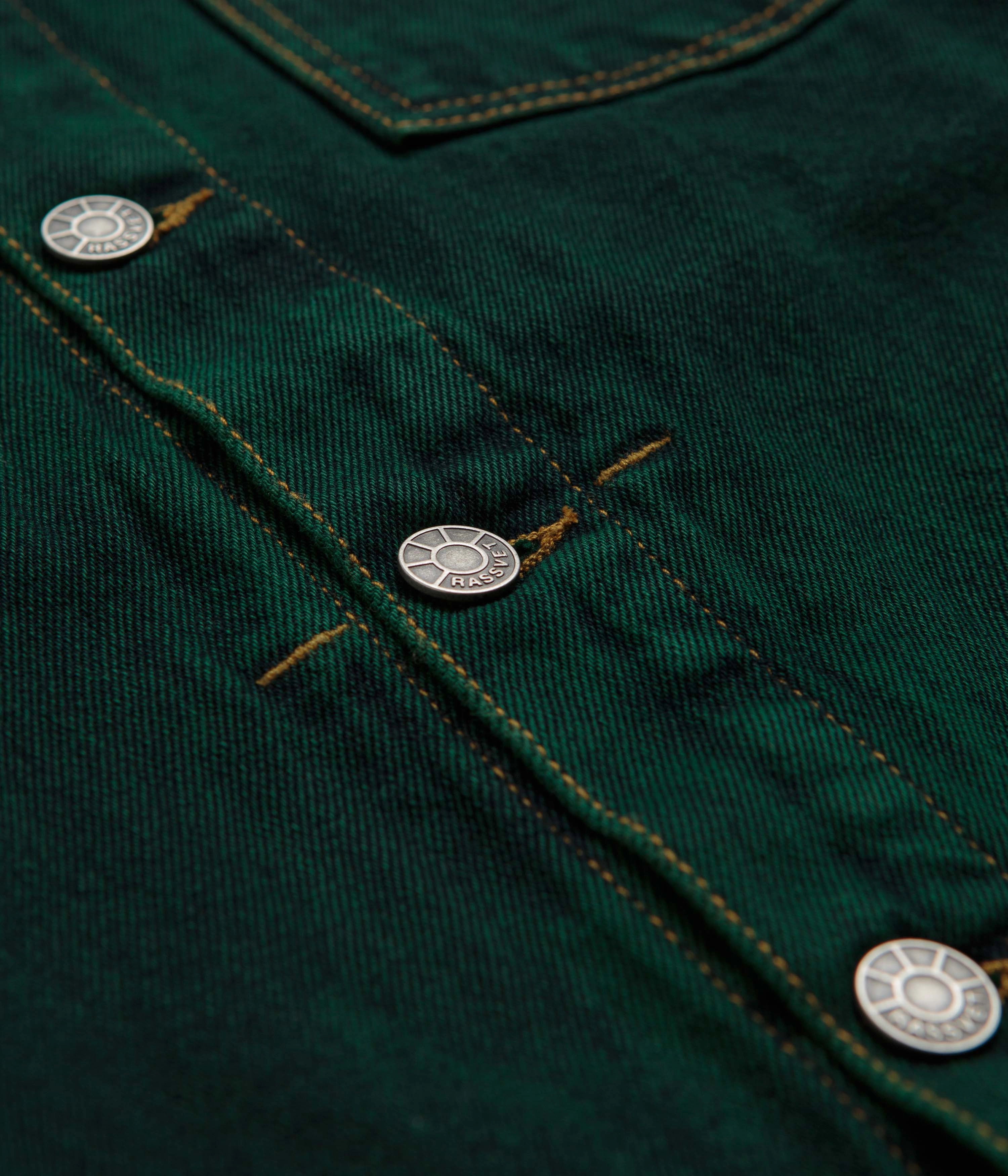 Wind Friendly Rassvet Lined Denim Jacket - Green
