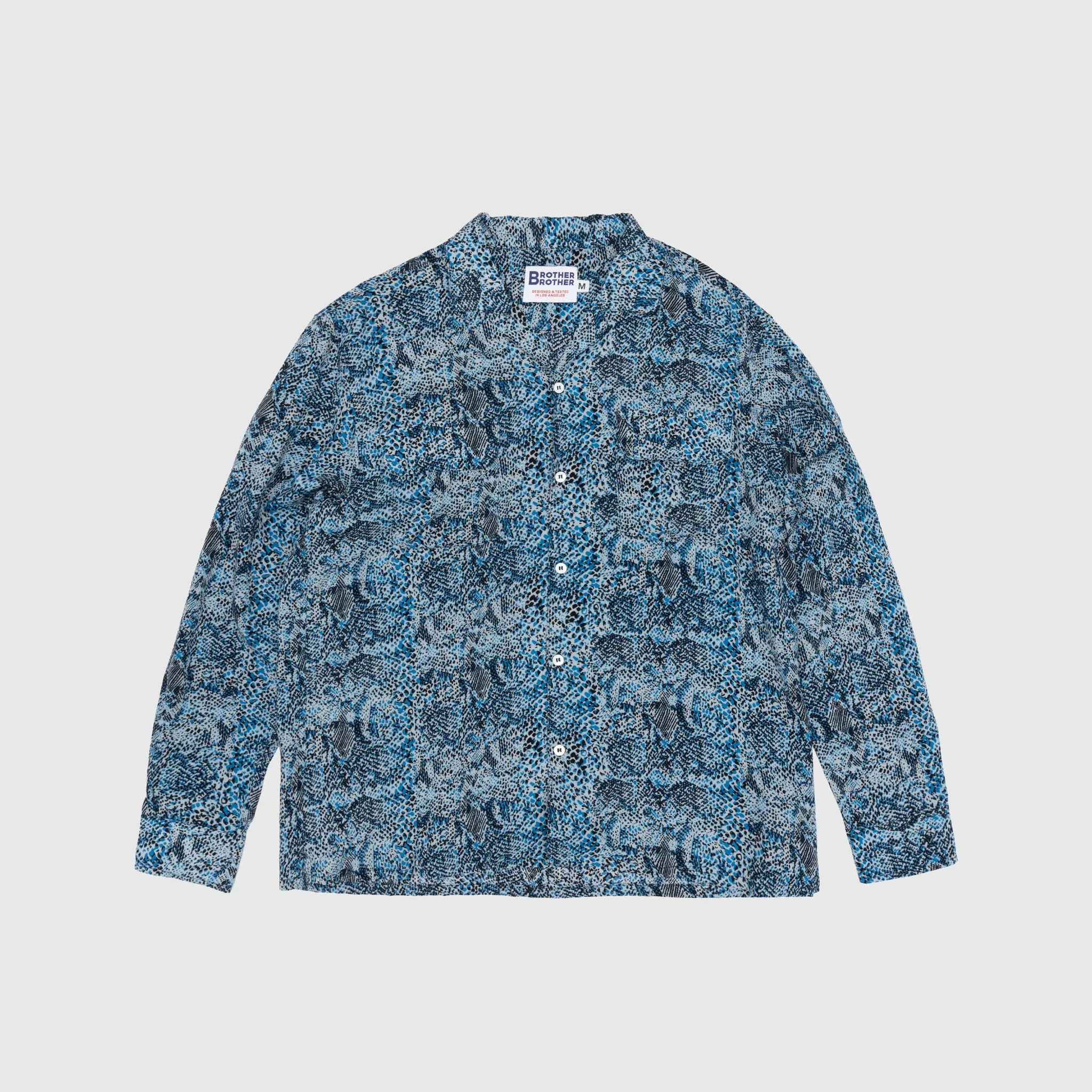 RAYON CAMP COLLAR L/S SHIRT Solid Color Ethical production