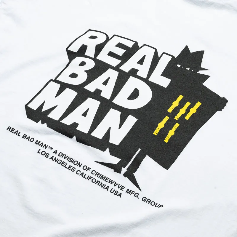 Real Bad Man Classic Tee - White statement details buckle
