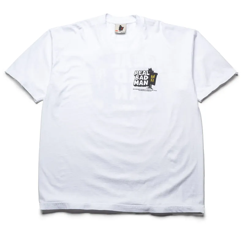 tiered Neutral Colors Real Bad Man Classic Tee - White