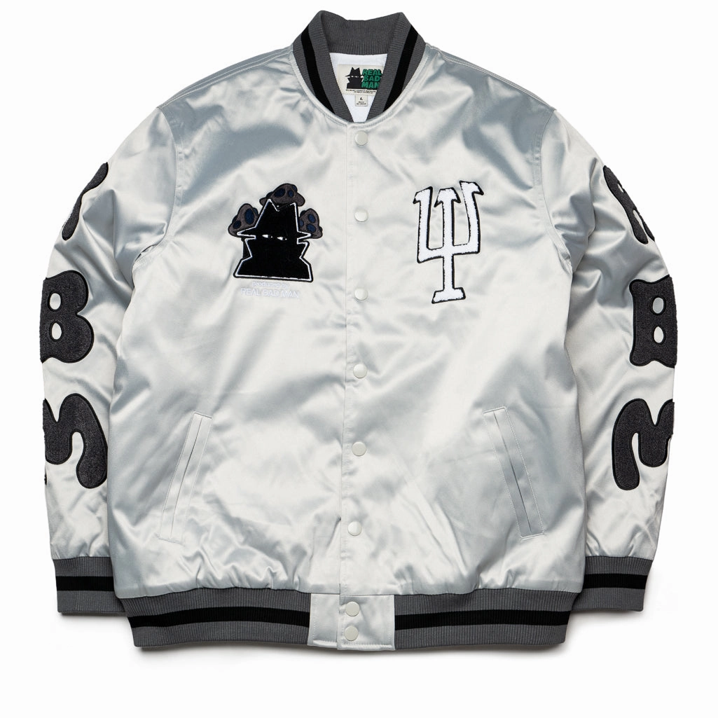 Sporty Look Real Bad Man Team Jacket - Grey