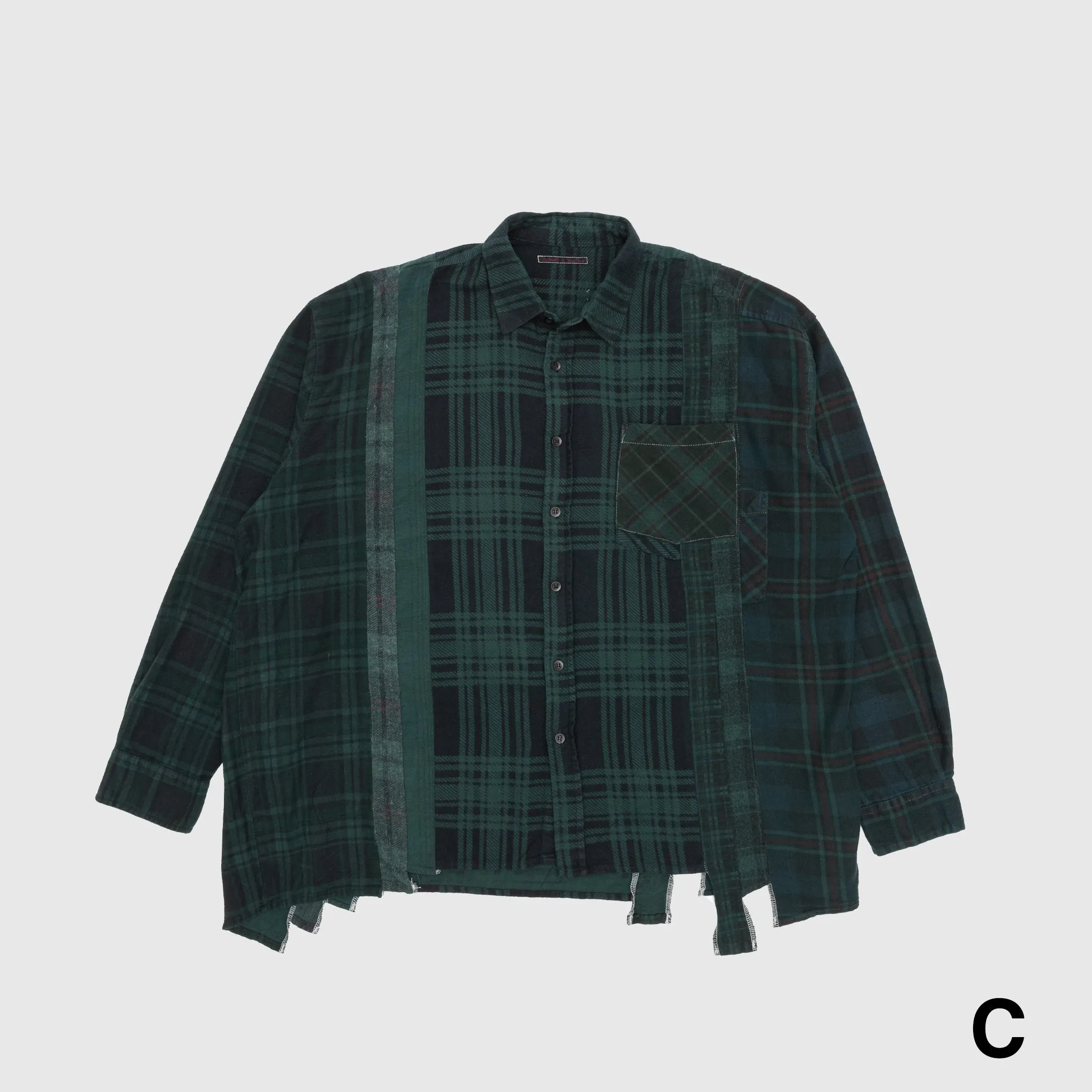 Cocktail Event REBUILD BY NEEDLES 7 CUTS OVER DYE WIDE FLANNEL SHIRT