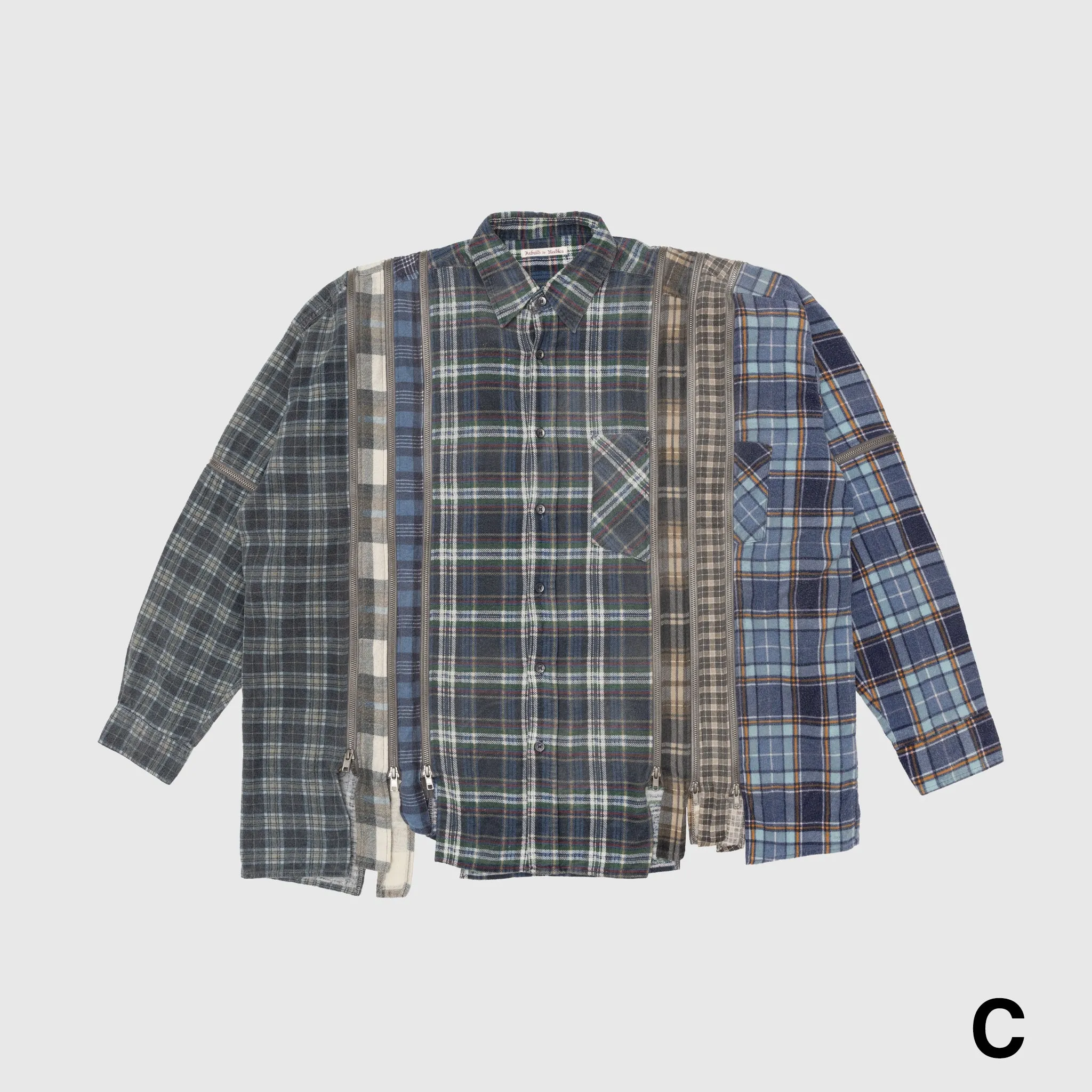 REBUILD BY NEEDLES 7 CUTS ZIPPED WIDE SHIRT Date night Micro Perforated Texture