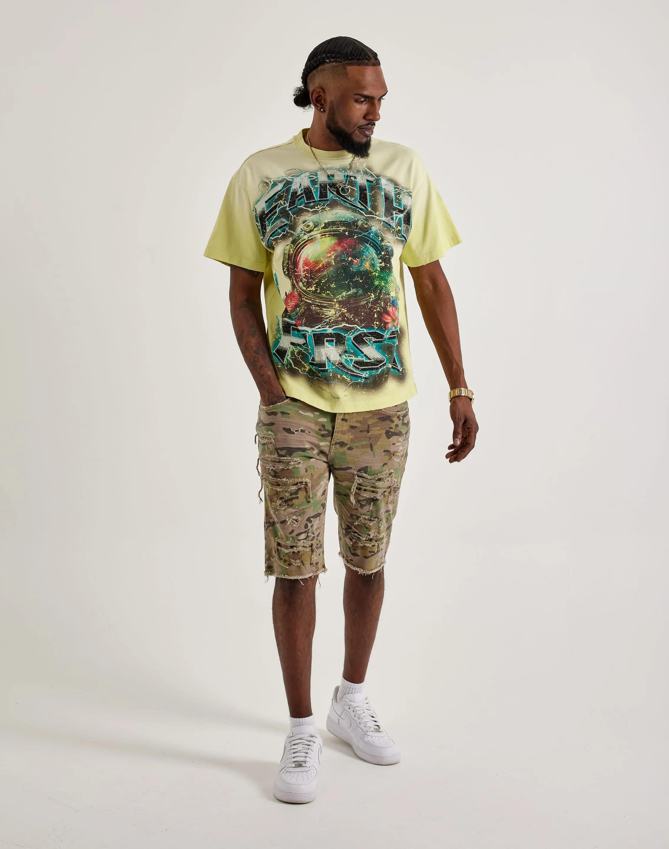Firm Leather Jordan Craig Basic Denim Shorts