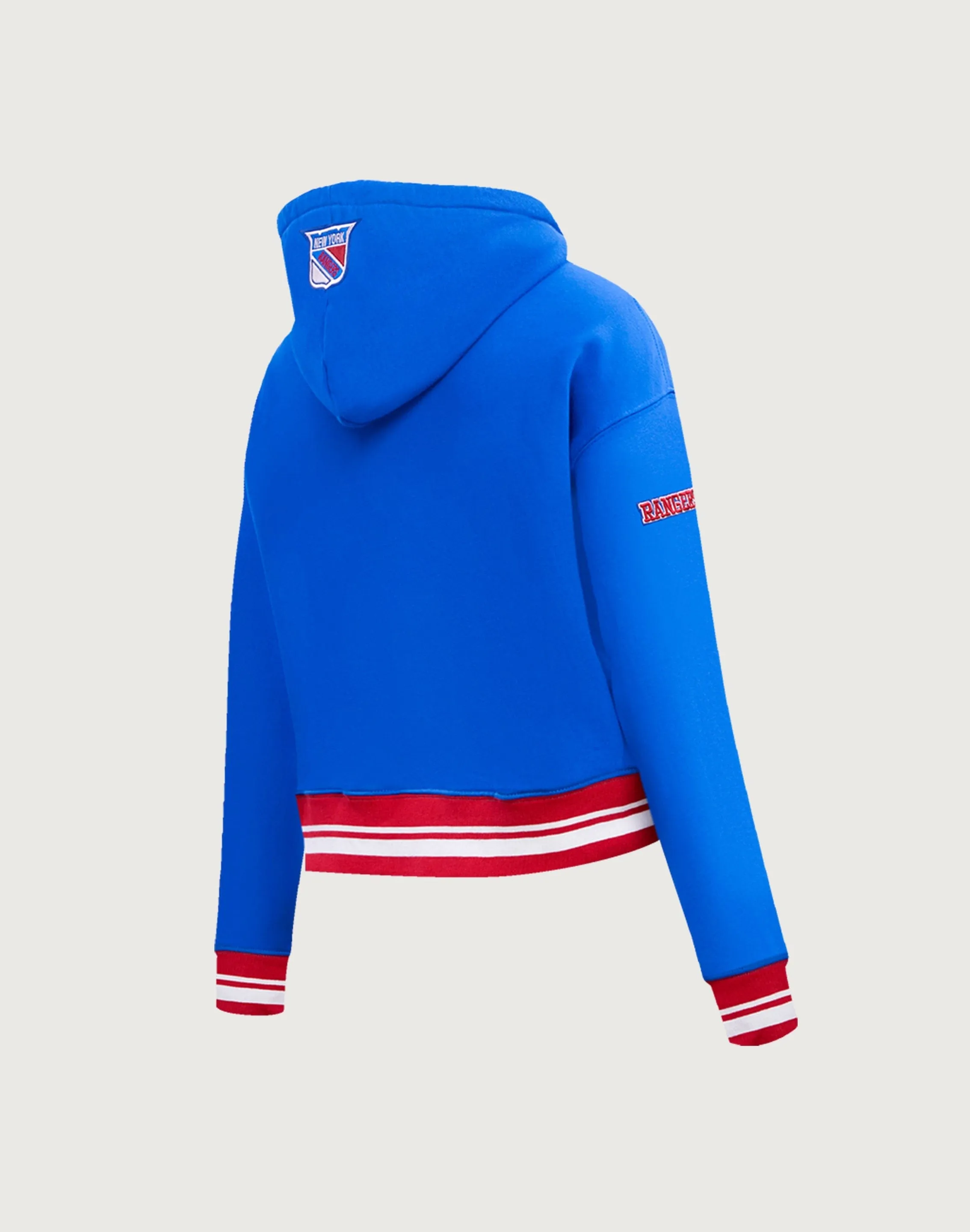 Pro Standard NHL New York Rangers Retro Classic Rib Cropped Hoodie MultiPurposePockets