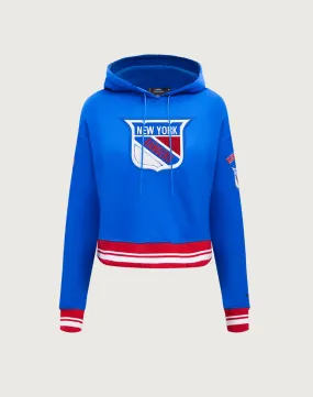 Pro Standard NHL New York Rangers Retro Classic Rib Cropped Hoodie Hero Glow Play Mode
