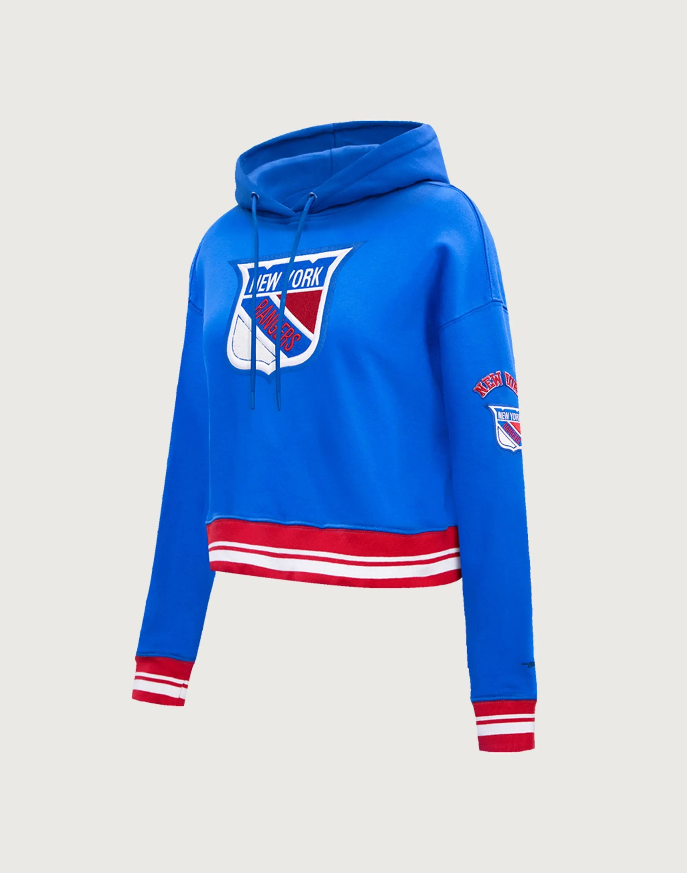 Pro Standard NHL New York Rangers Retro Classic Rib Cropped Hoodie Sky Mood