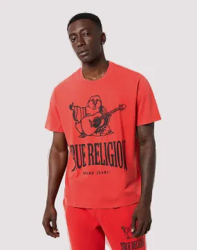 Bold Step Warm Base True Religion Vintage Crackle Buddha Red Tee