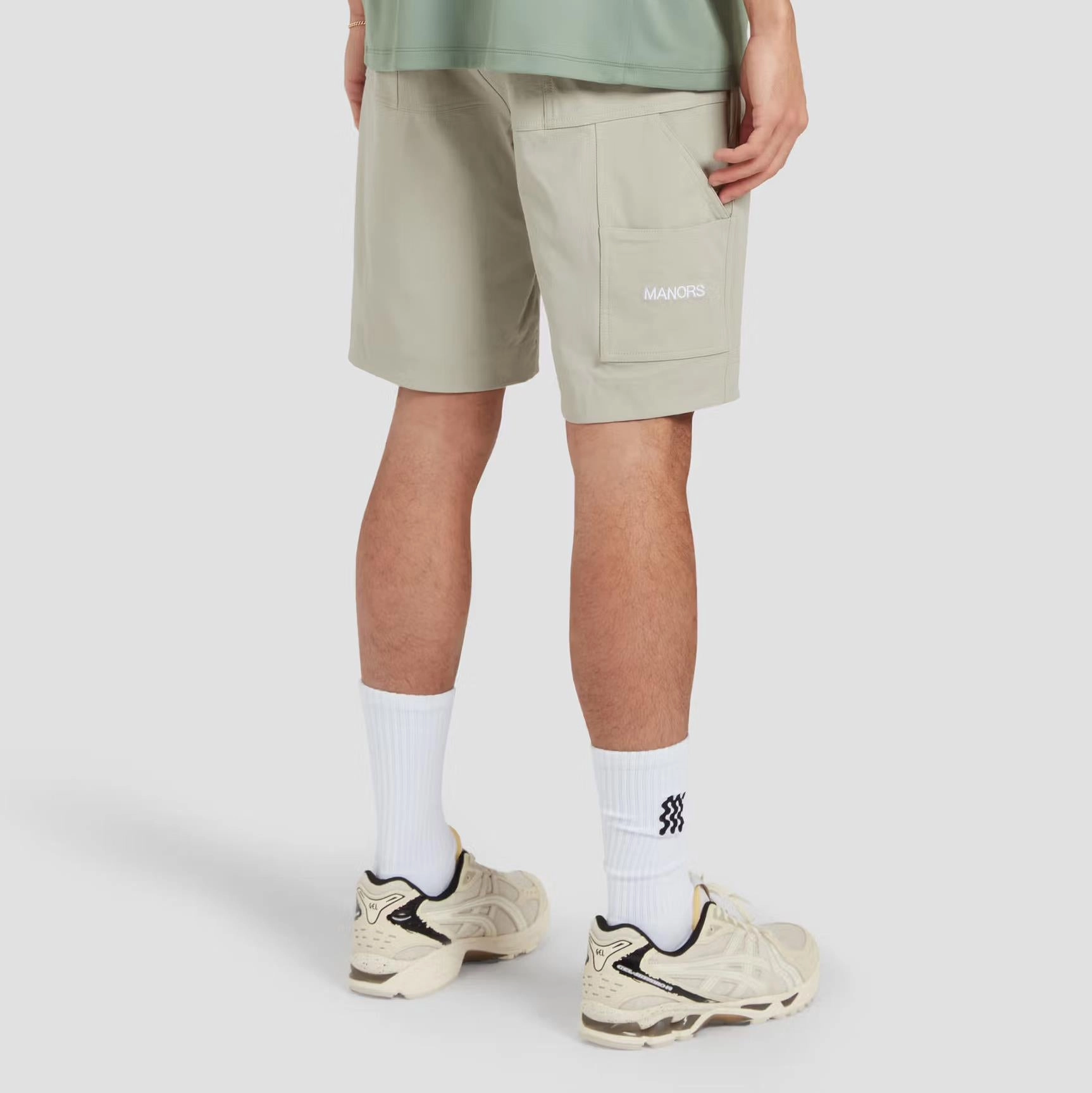 Recycled Greenskeeper Shorts Sand Simple Style Laser Cut Edges