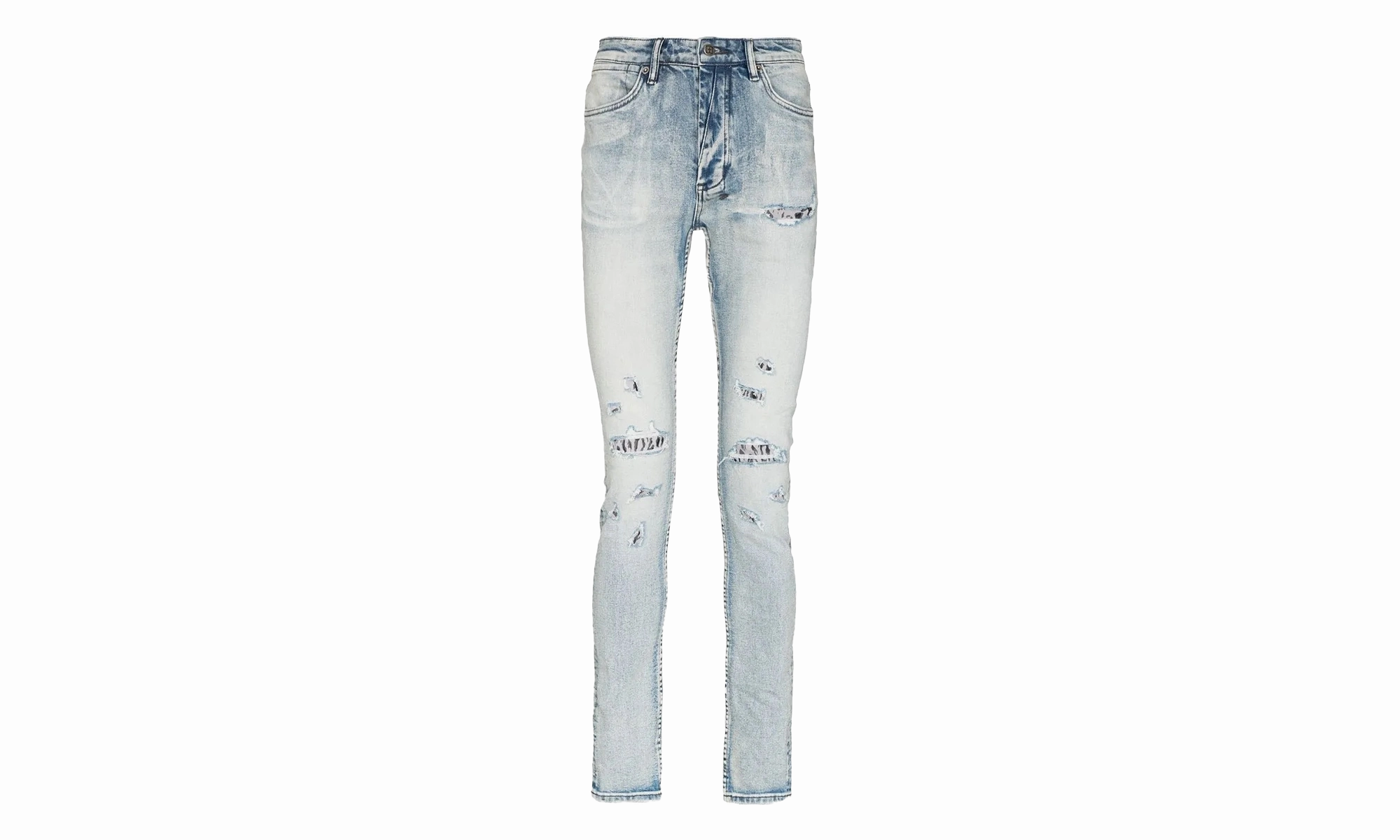 Fire Patch Jeans "Van Winkle" Street Casual Adaptive Stretch Fabric