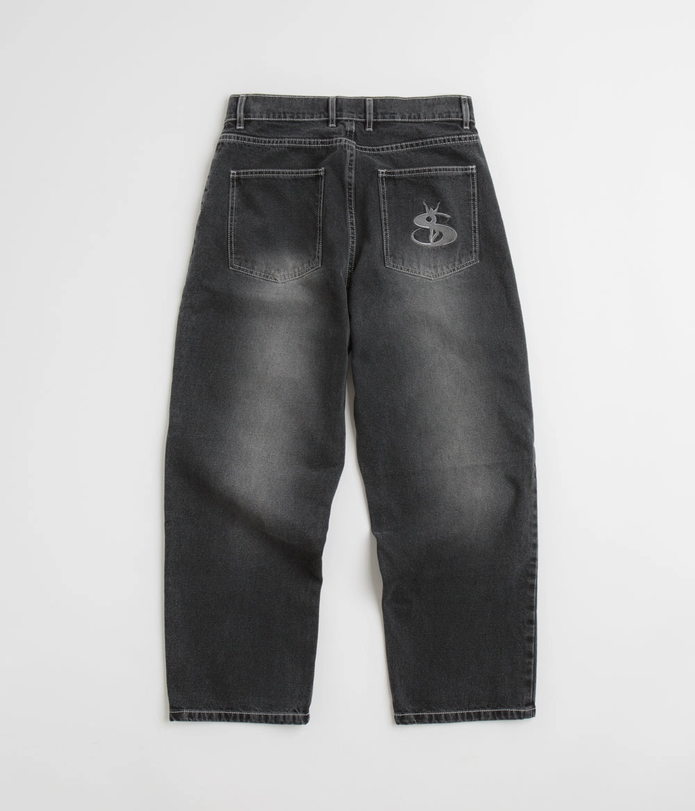 Yardsale Phantasy Panel Jeans - Black / Faded Soft Touch Material Breathable Mesh Panels